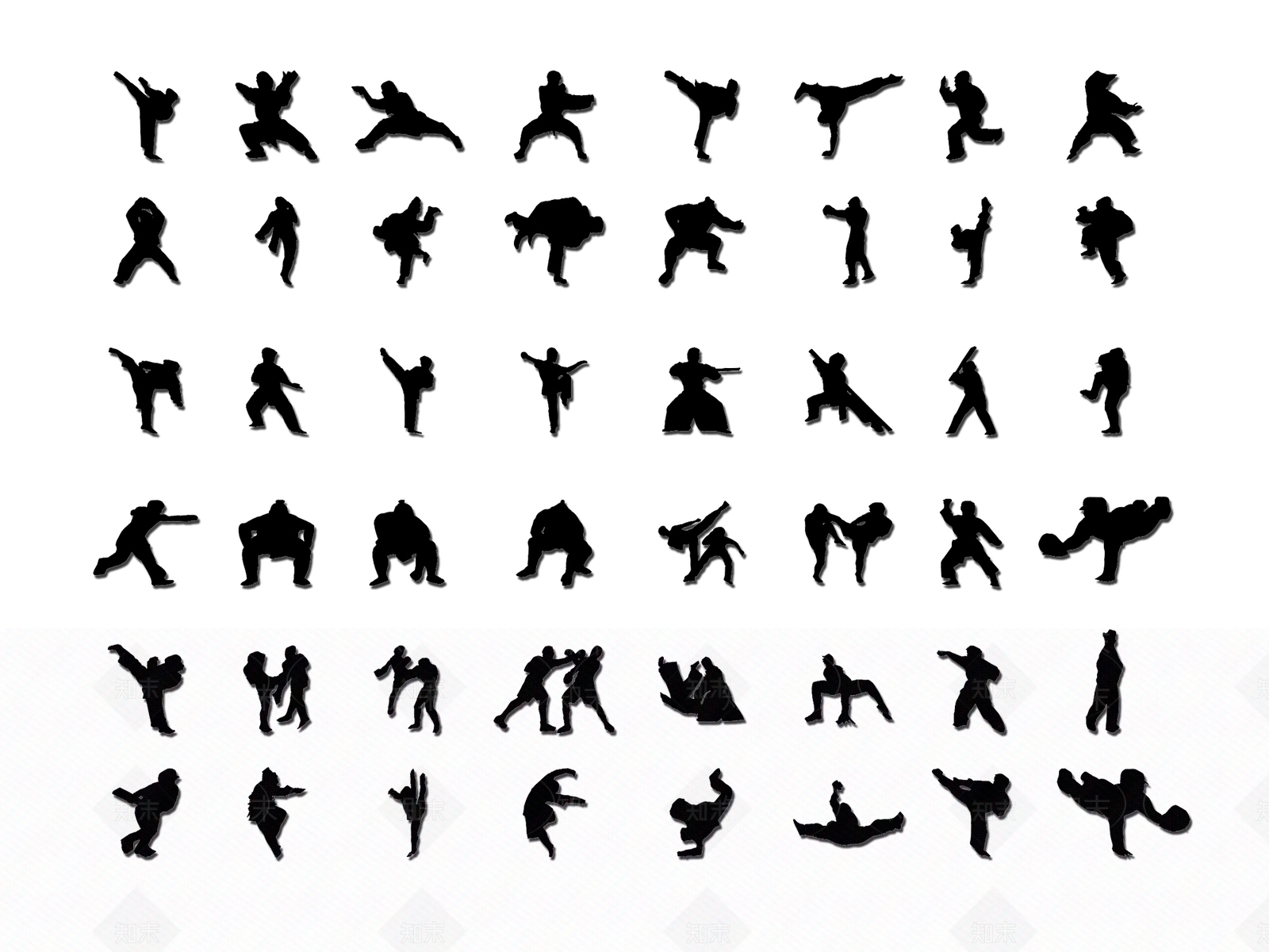 现代武术人物剪影SU模型下载【ID:1155597641】