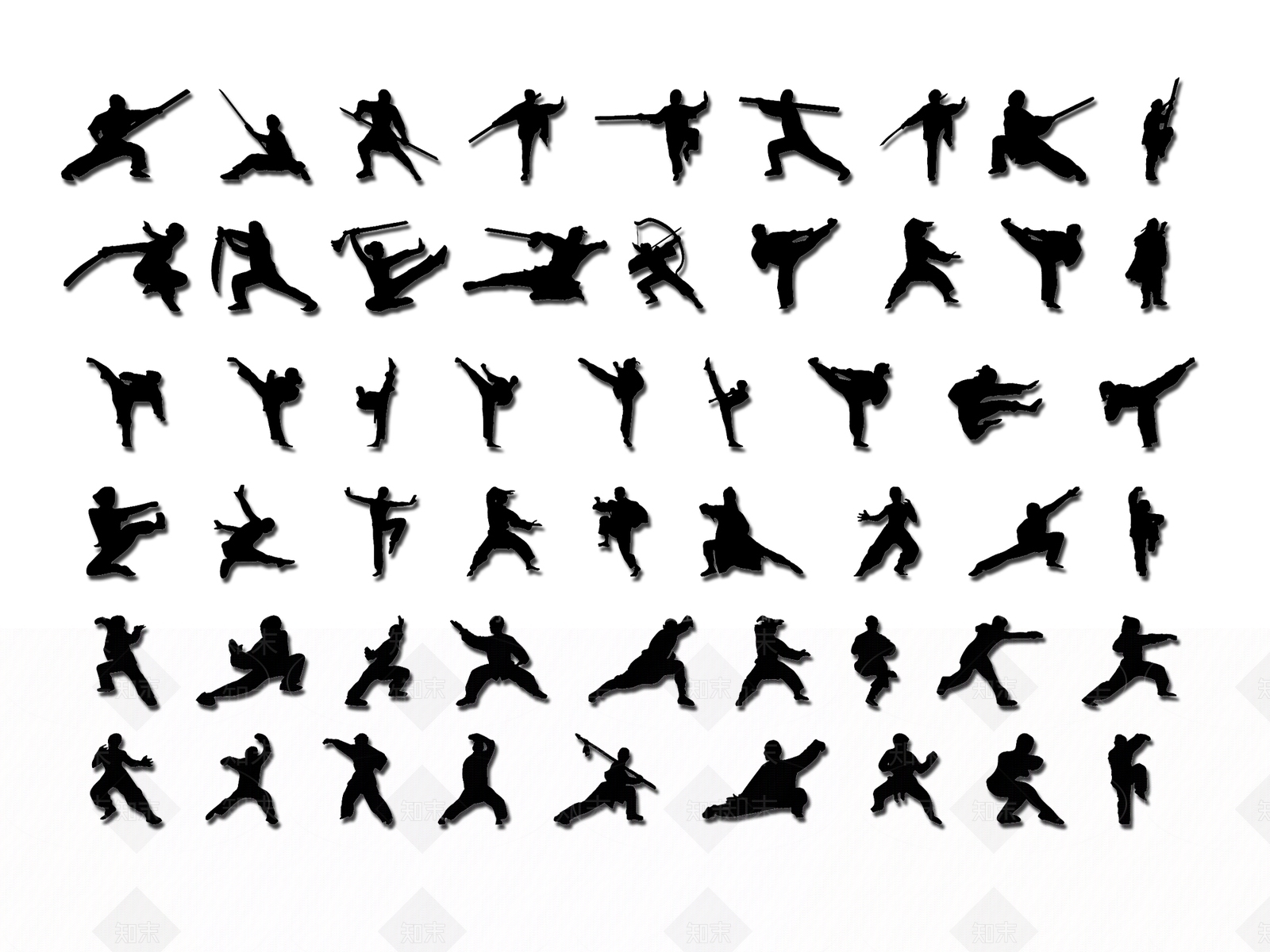 现代武术人物剪影SU模型下载【ID:1155597754】