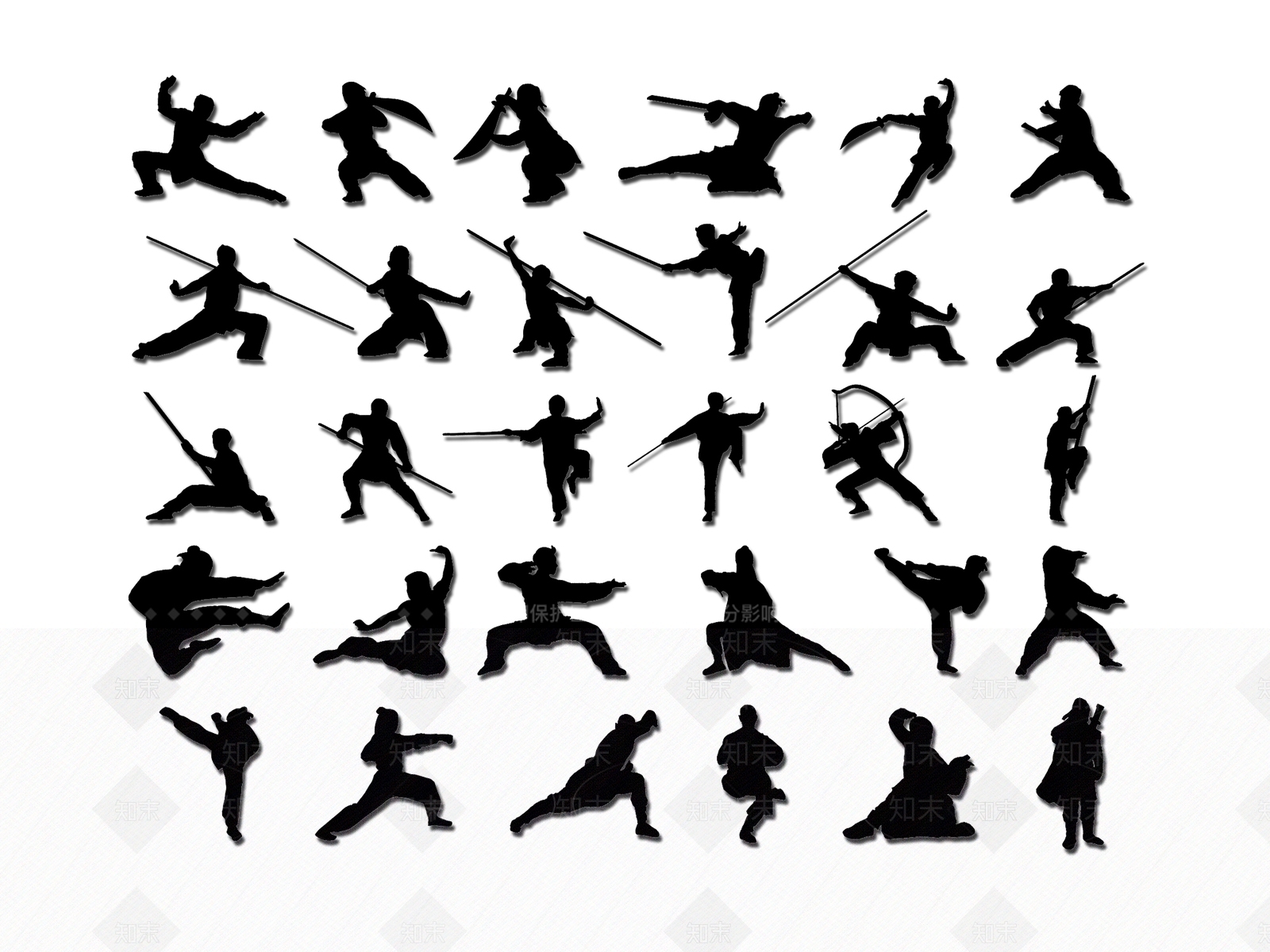 现代武术人物剪影SU模型下载【ID:1155597826】