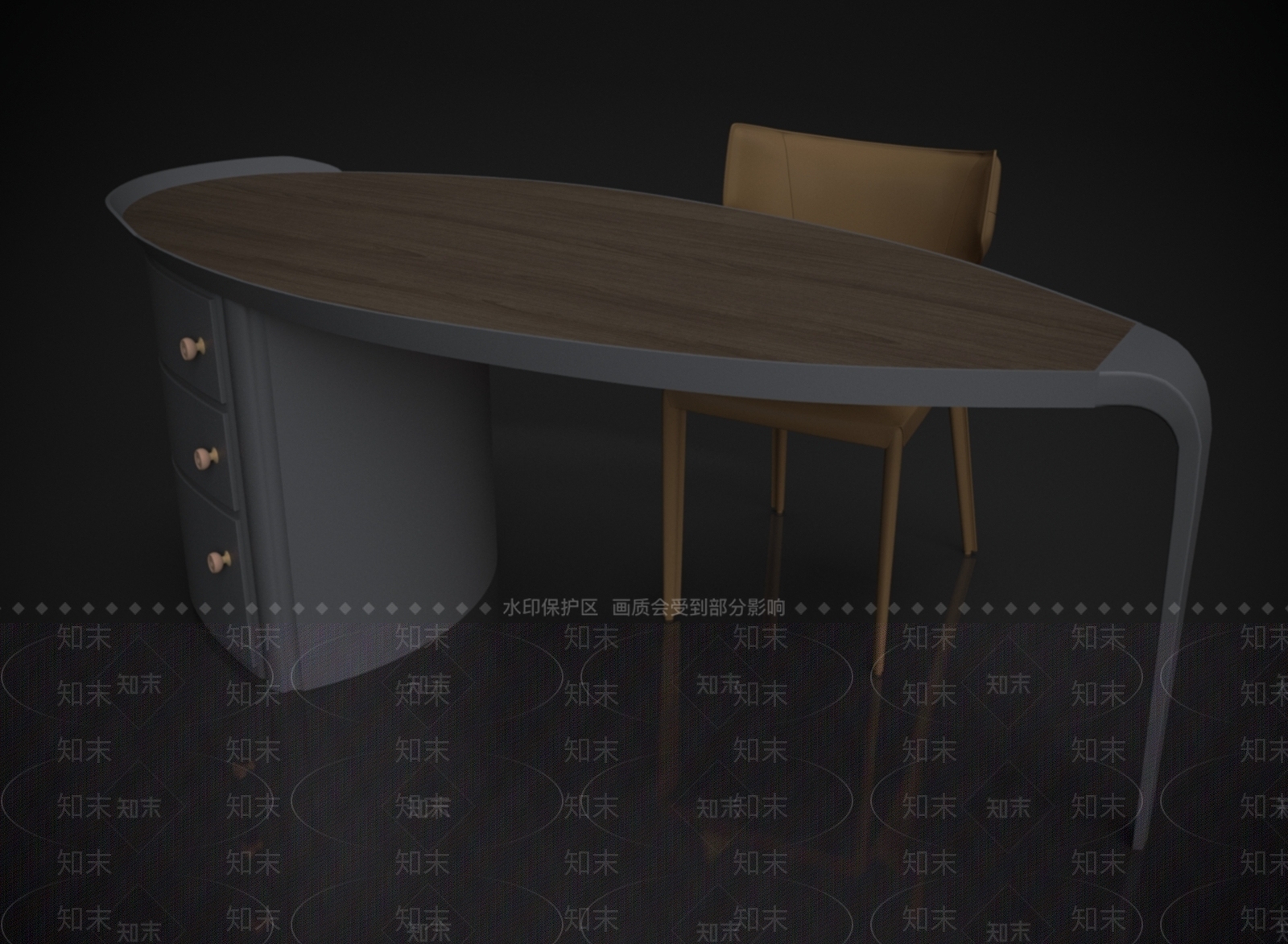 现代办公桌椅3D模型下载【ID:1155599637】
