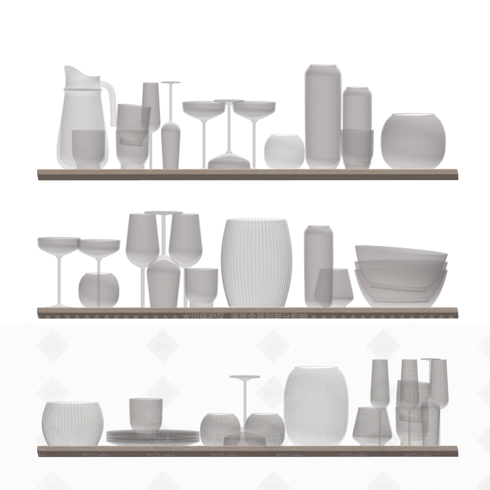 餐具SU模型下载【ID:1155599402】