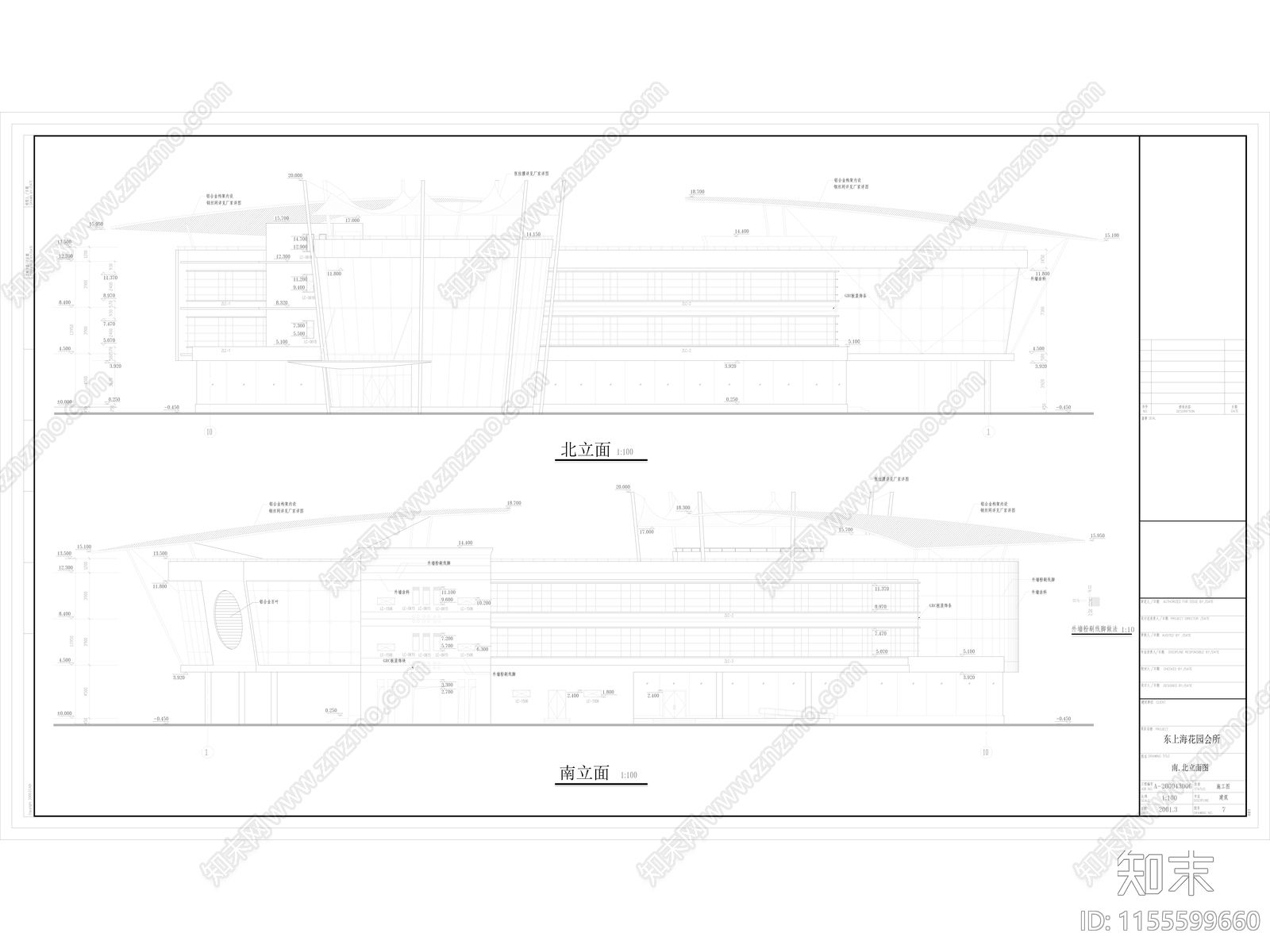 东上海花园会所建cad施工图下载【ID:1155599660】