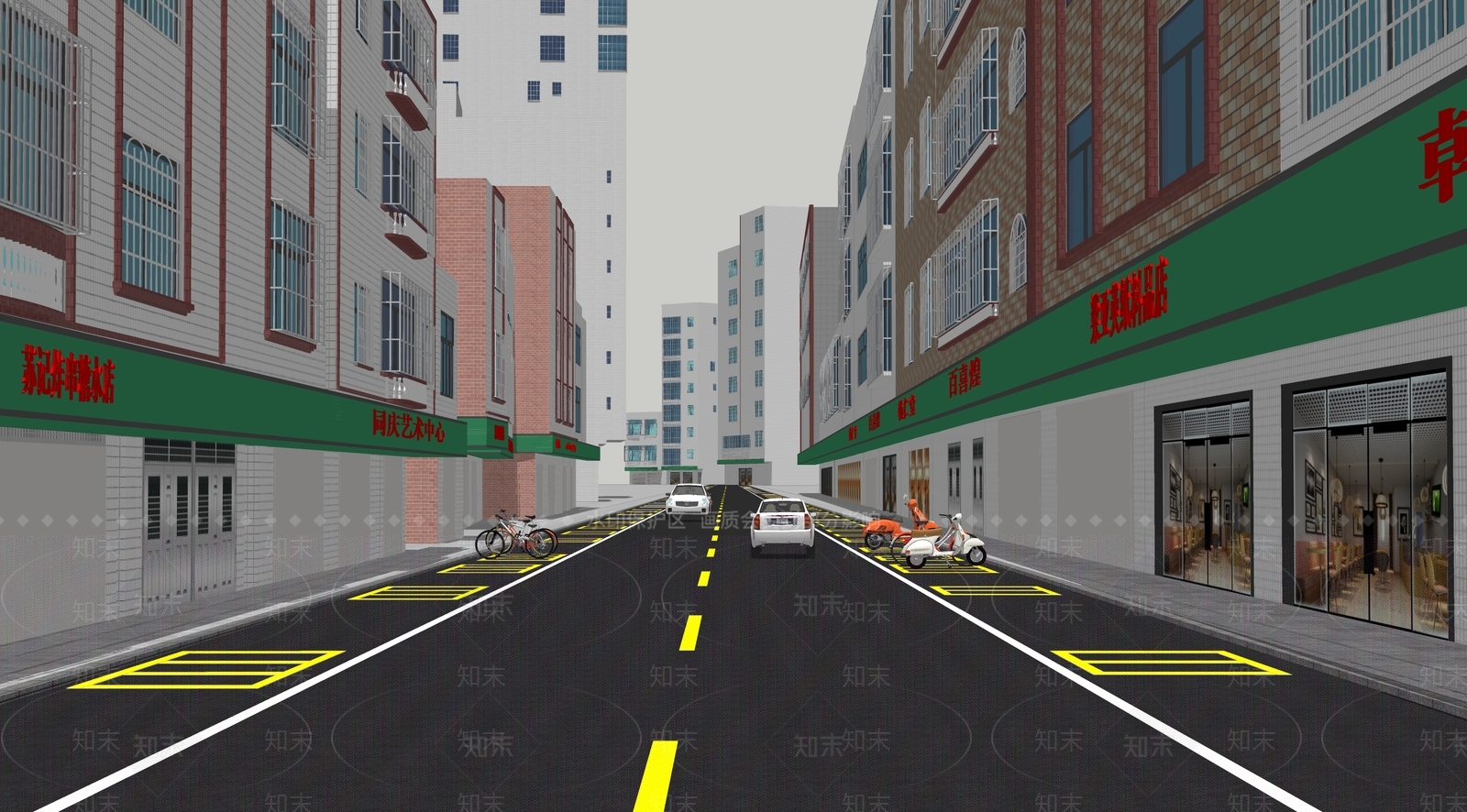 现代街道SU模型下载【ID:1155600761】