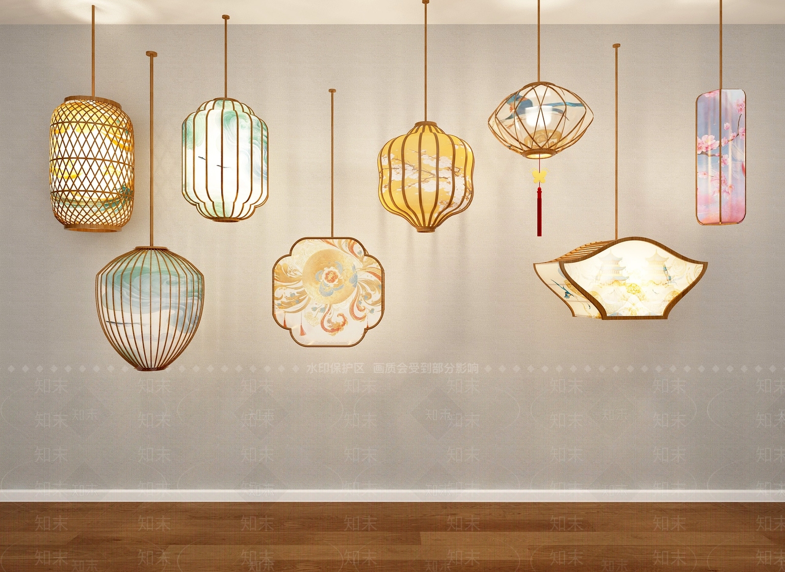 中式吊灯3D模型下载【ID:1155602059】