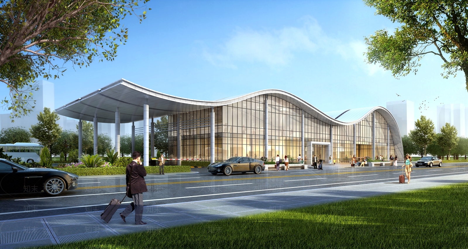 现代汽车站3D模型下载【ID:1155603406】