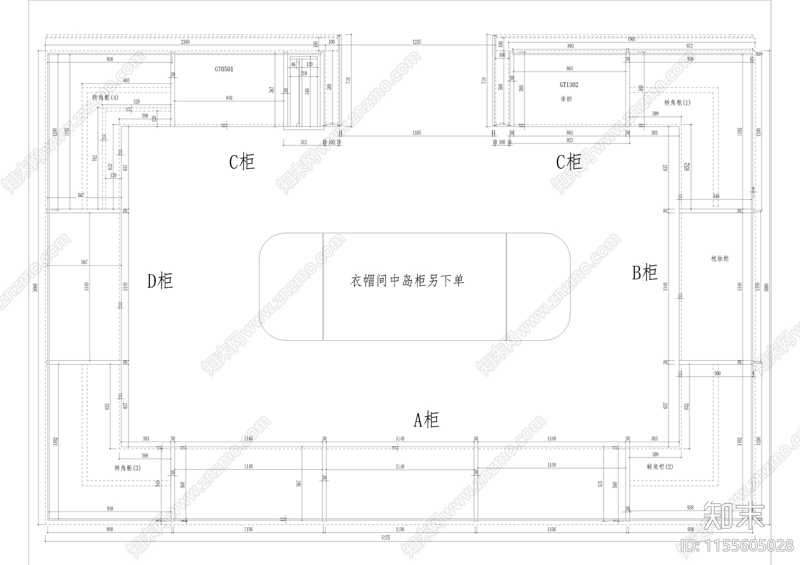 木饰面展厅cad施工图下载【ID:1155605028】