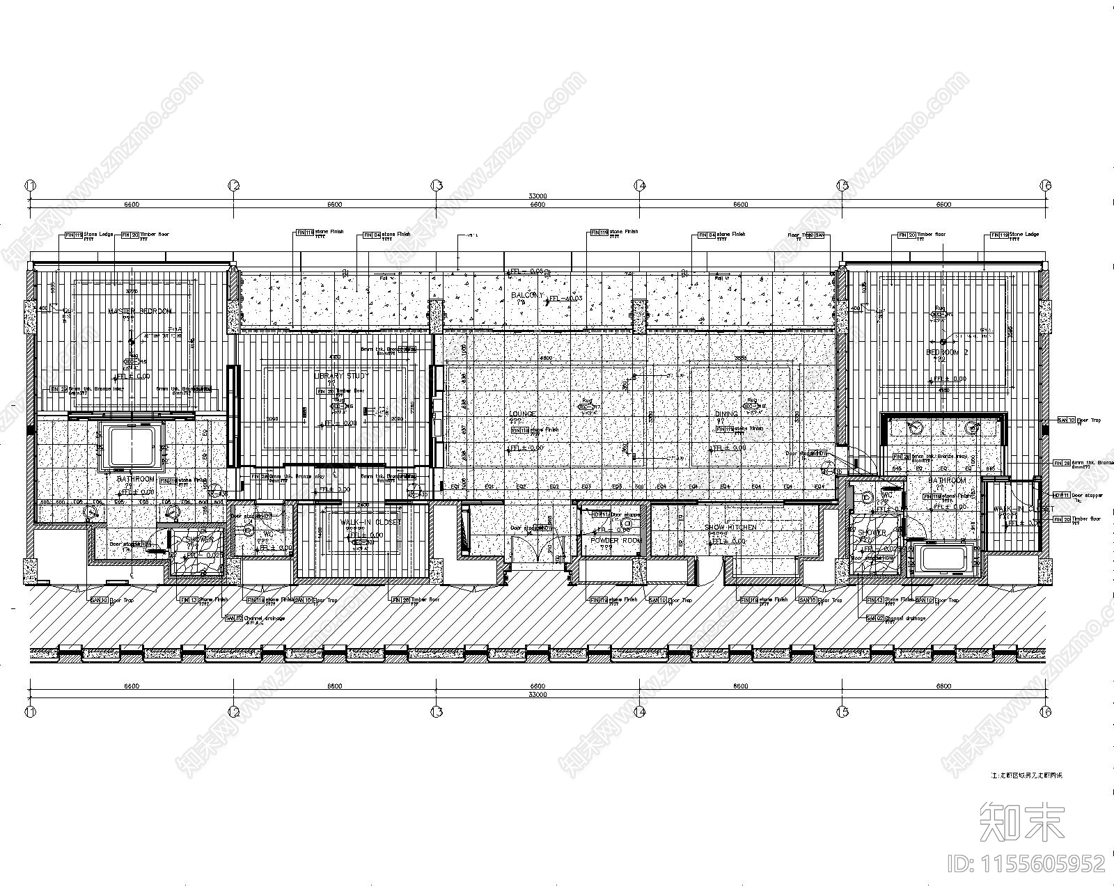 酒店空间cad施工图下载【ID:1155605952】