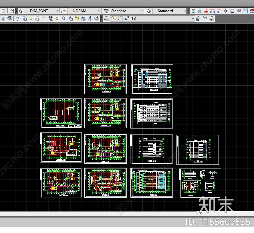 某中学高中教学楼建cad施工图下载【ID:1155609535】