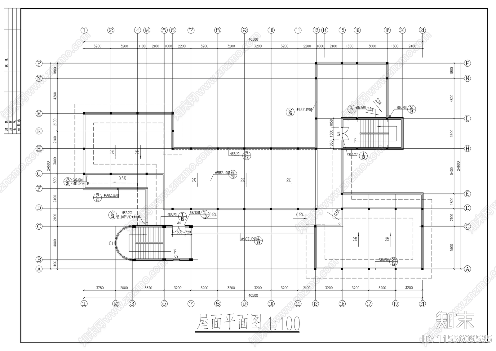 某中学高中教学楼建cad施工图下载【ID:1155609535】