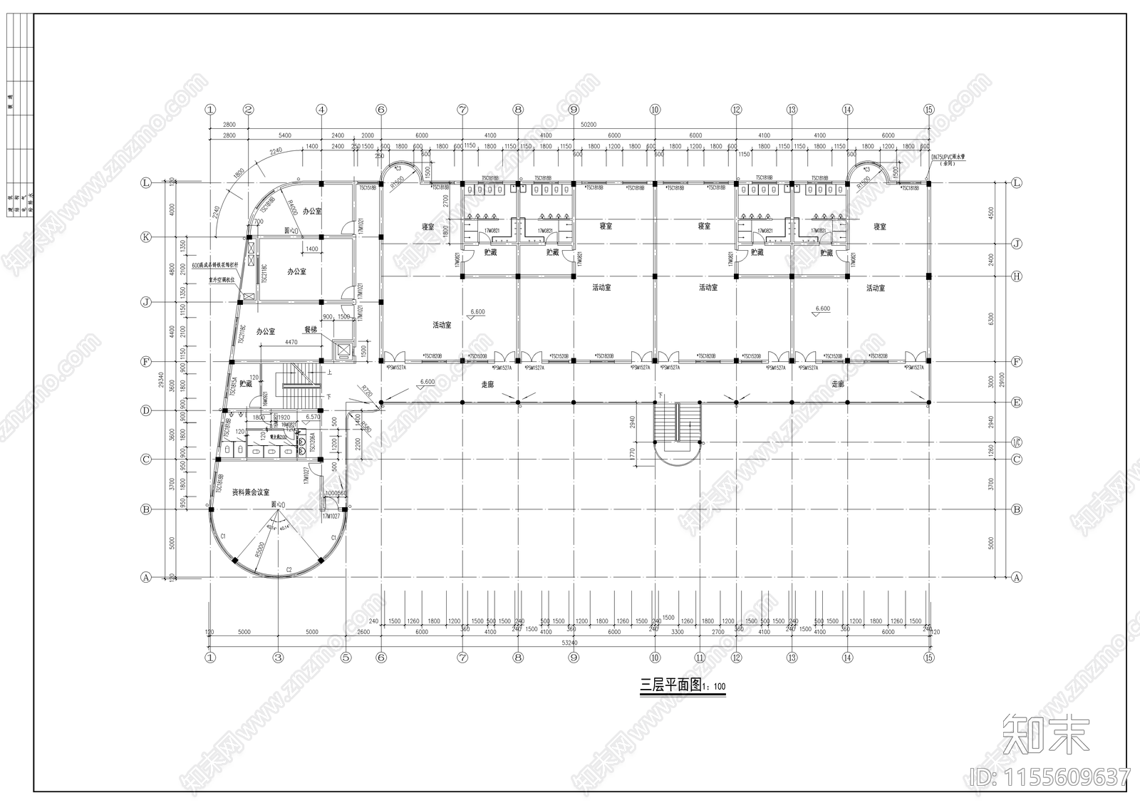 某幼儿园教学楼全套图cad施工图下载【ID:1155609637】