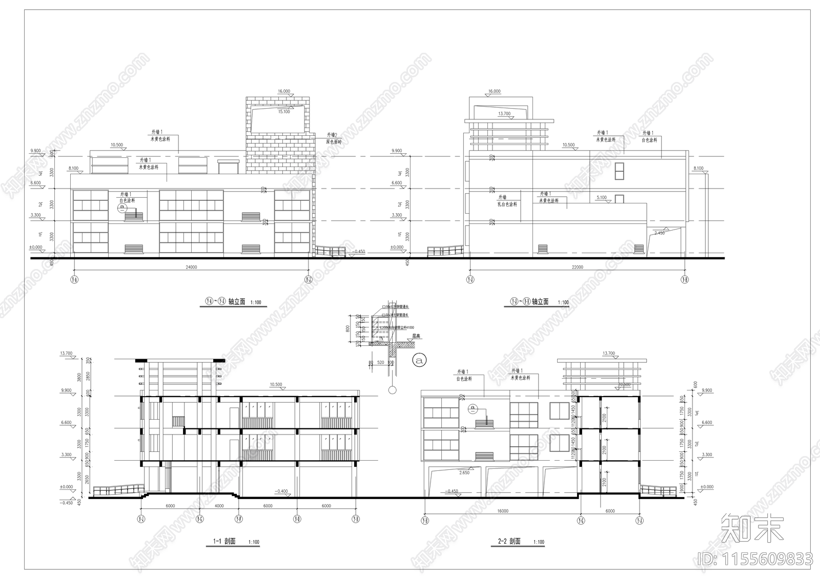 某幼儿园全套建筑图cad施工图下载【ID:1155609833】