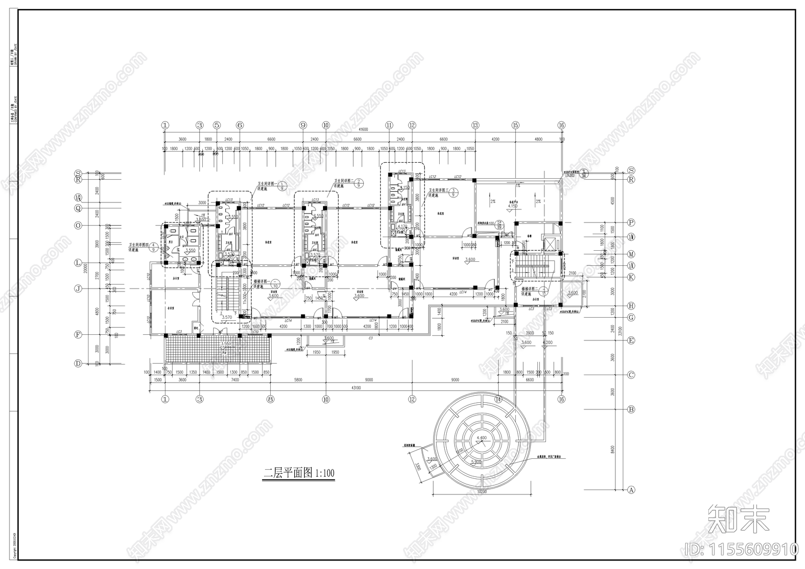 幼儿园建筑cad施工图下载【ID:1155609910】