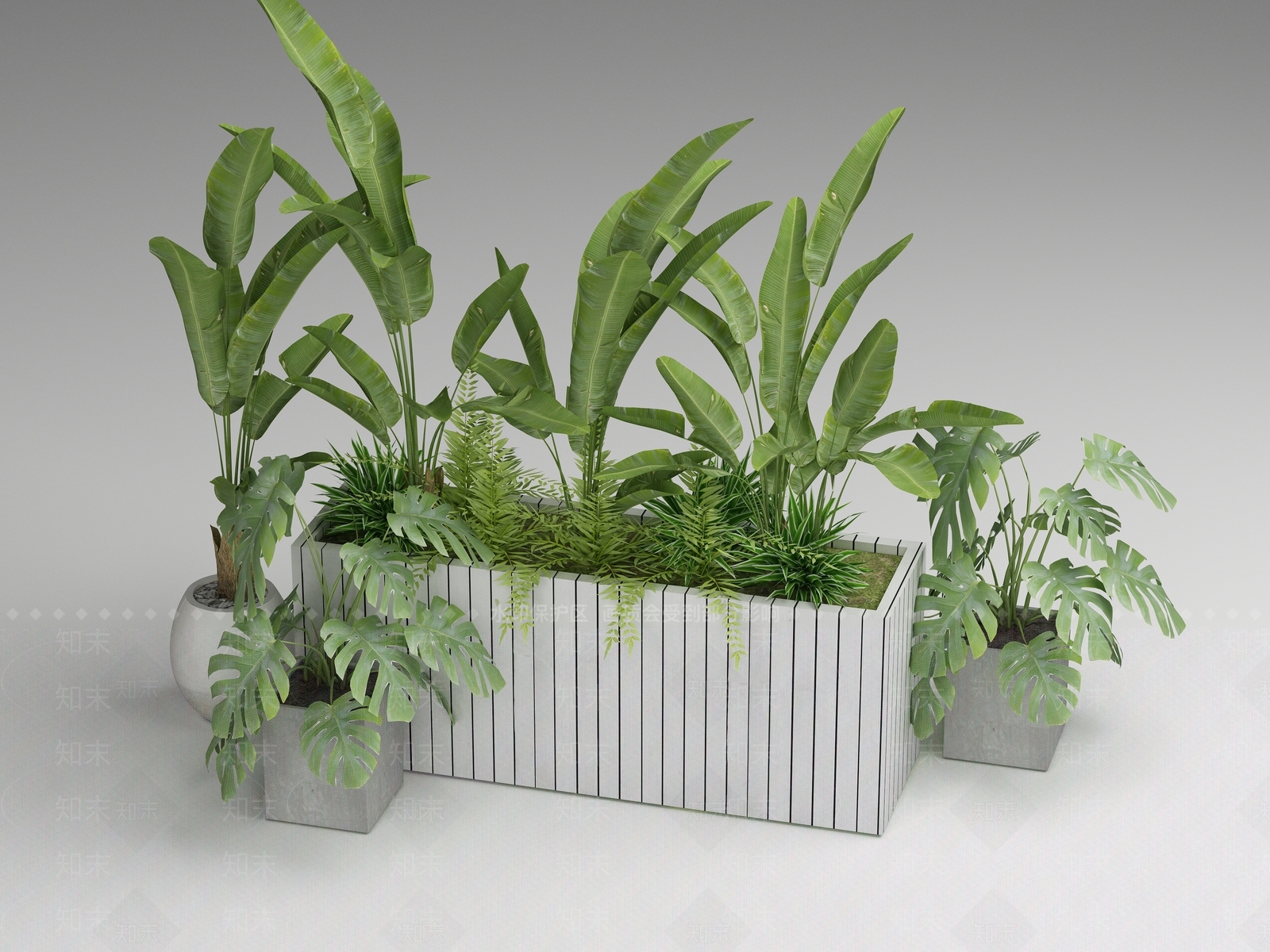 现代花箱3D模型下载【ID:1155610393】