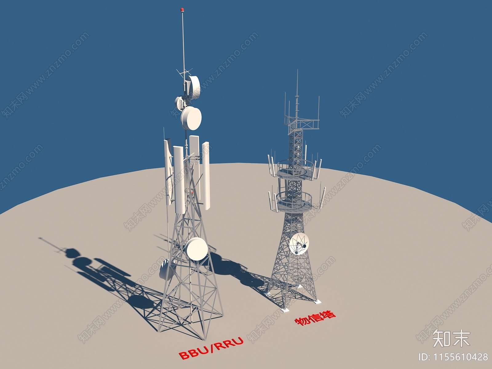现代信号塔3D模型下载【ID:1155610428】