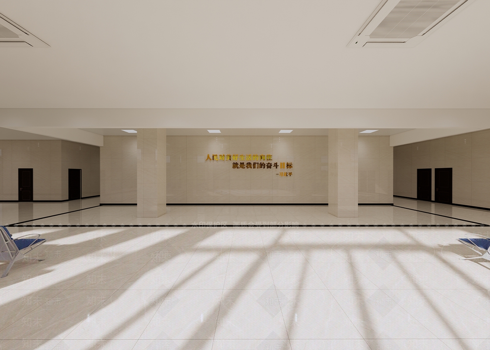 现代办公楼办事大厅SU模型下载【ID:1156016660】