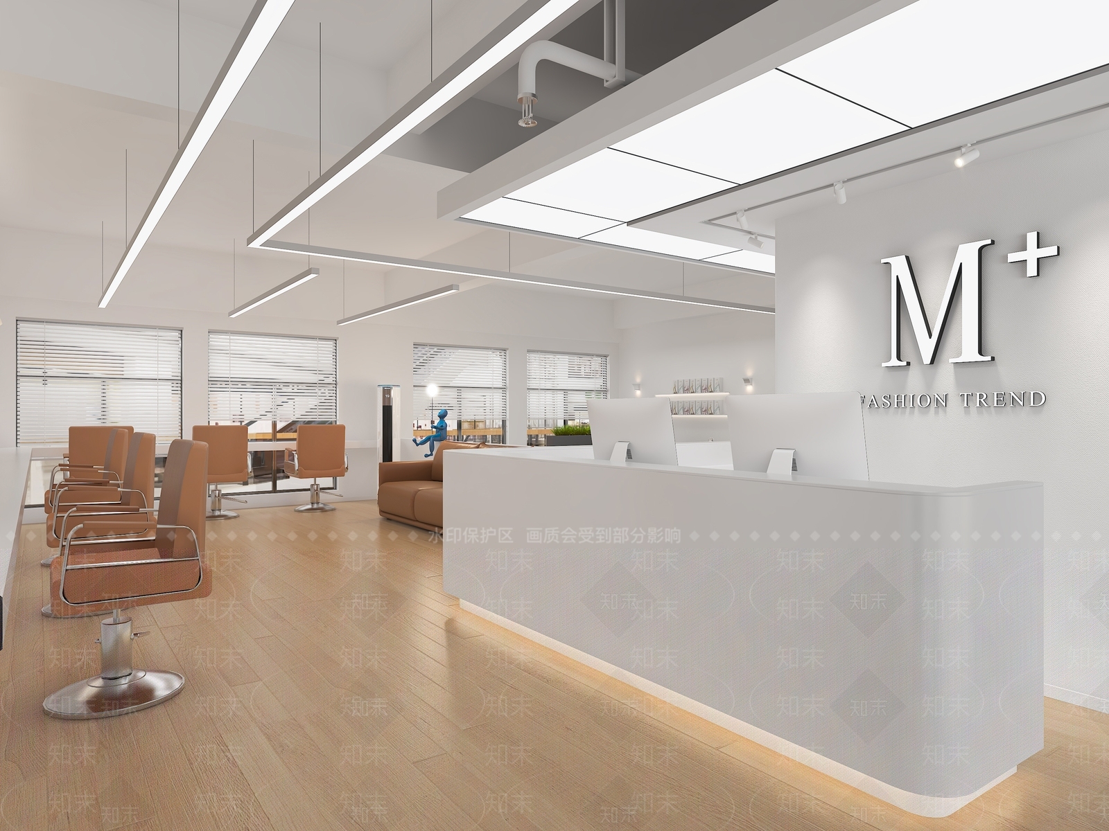 现代美发店3D模型下载【ID:1155614465】