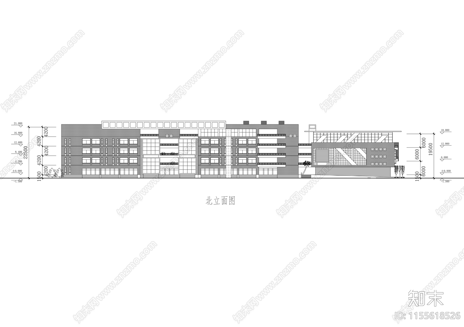 大学教学楼方案设计cad施工图下载【ID:1155618526】