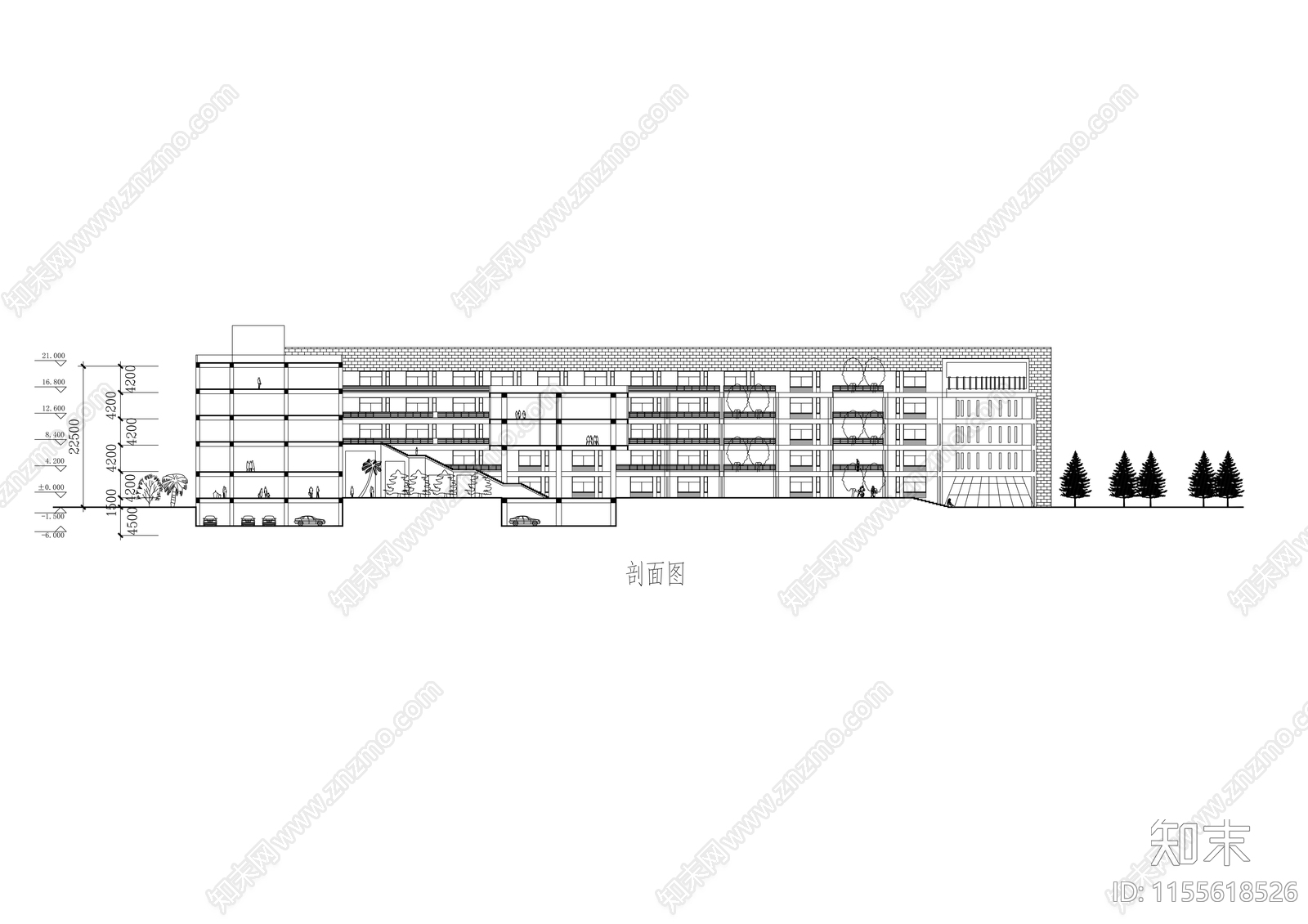 大学教学楼方案设计cad施工图下载【ID:1155618526】