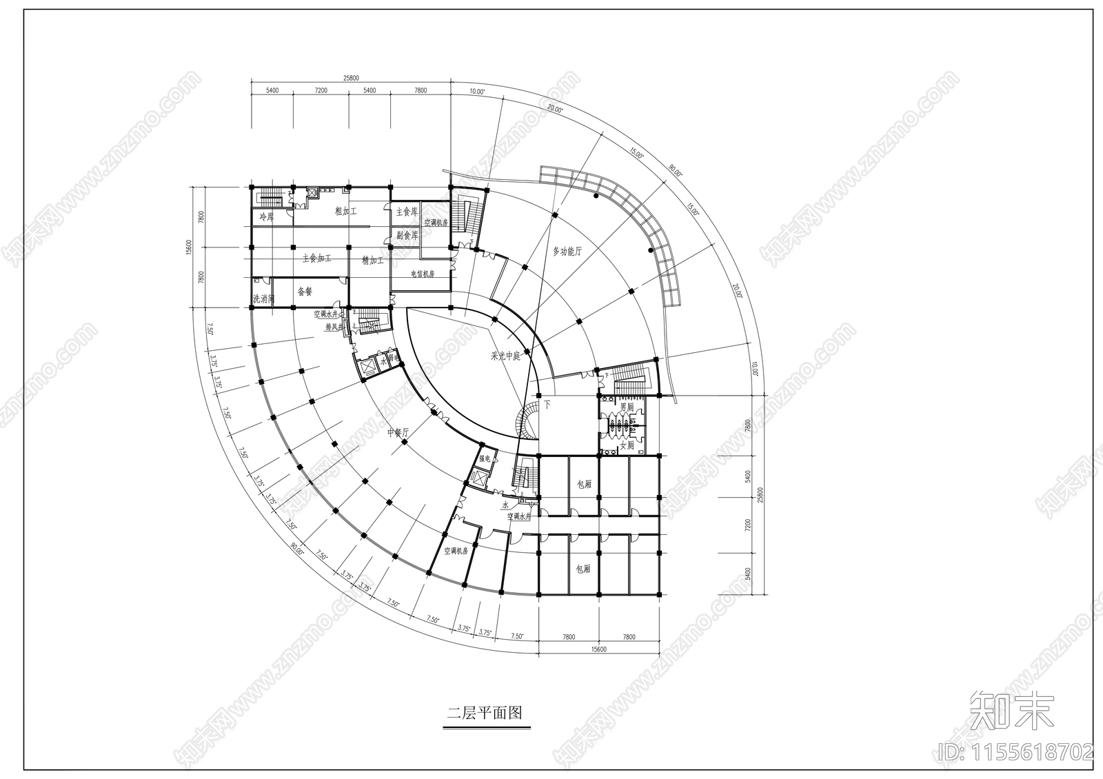 大学星级会馆建筑方案图cad施工图下载【ID:1155618702】