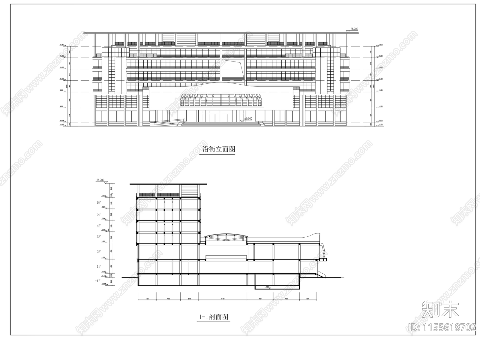 大学星级会馆建筑方案图cad施工图下载【ID:1155618702】