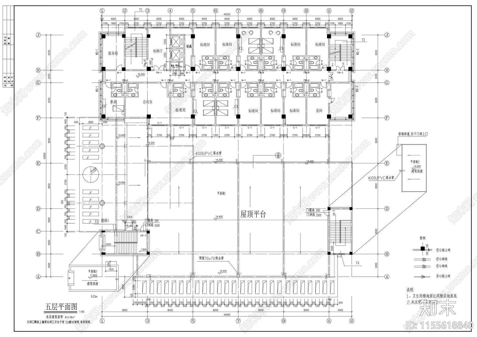 党校学员公cad施工图下载【ID:1155618840】