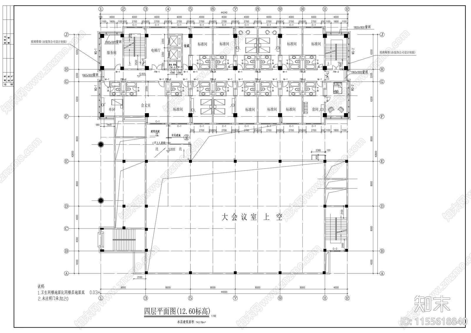 党校学员公cad施工图下载【ID:1155618840】