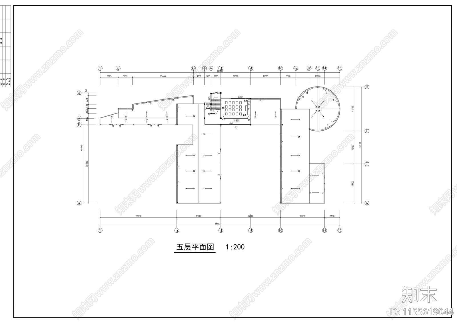 高校艺术中心设计cad施工图下载【ID:1155619044】