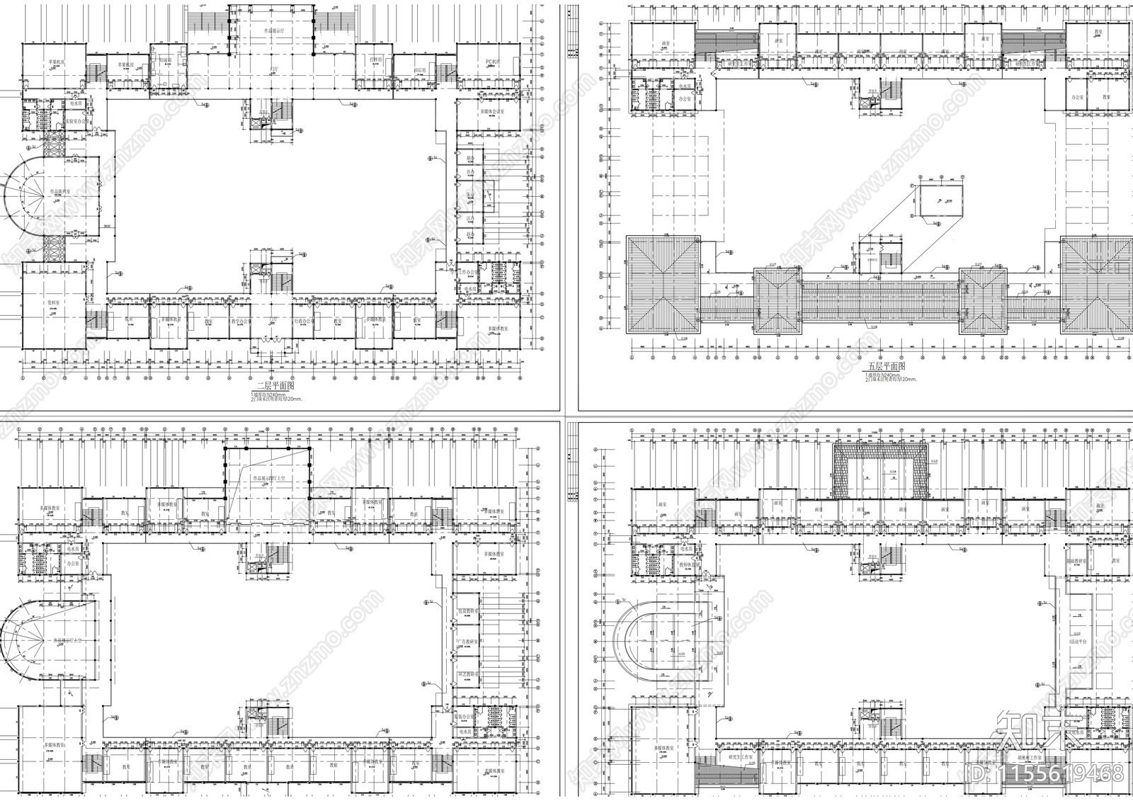 湖南工业大学艺术cad施工图下载【ID:1155619468】
