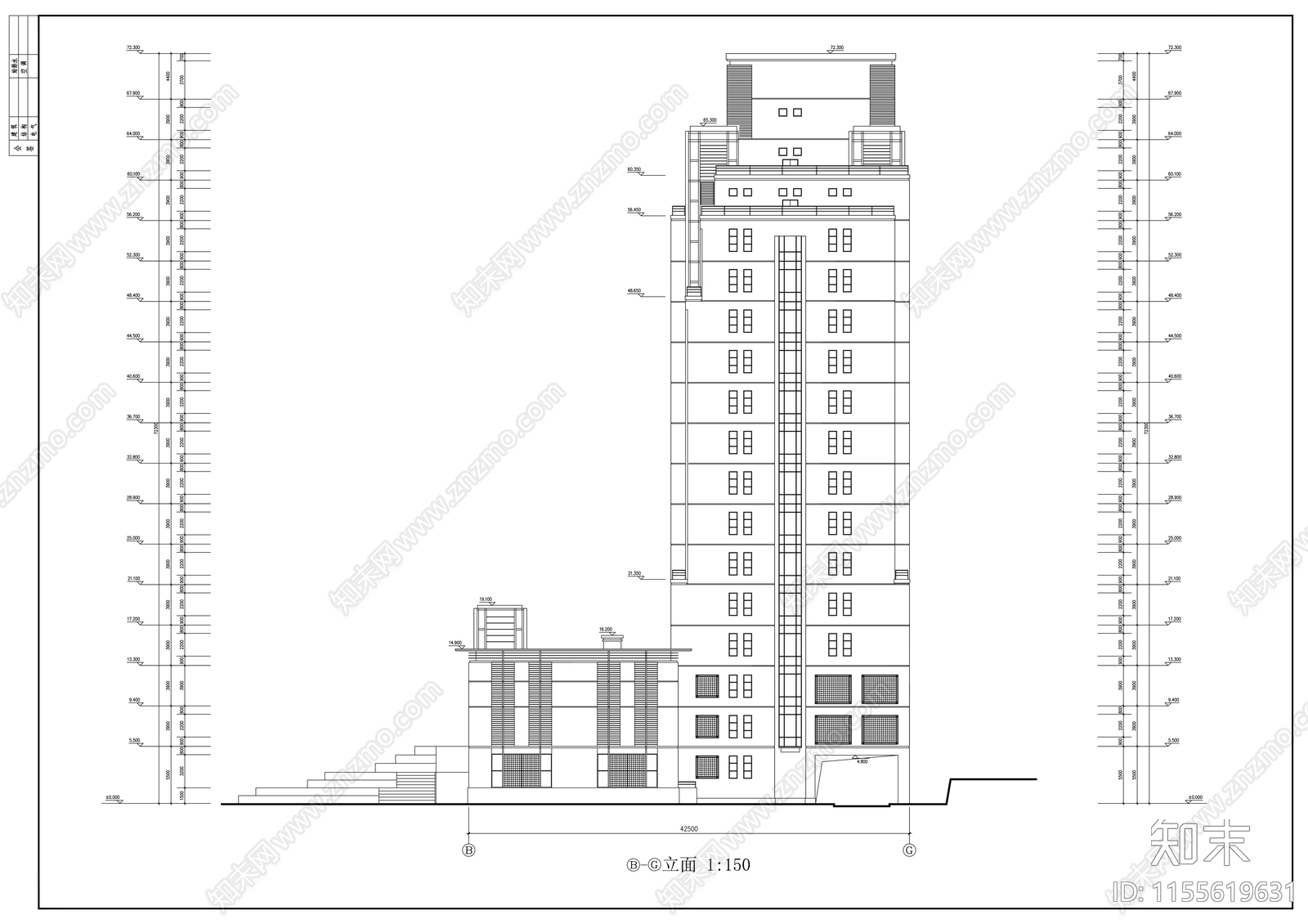 理工大学技术科学楼cad施工图下载【ID:1155619631】