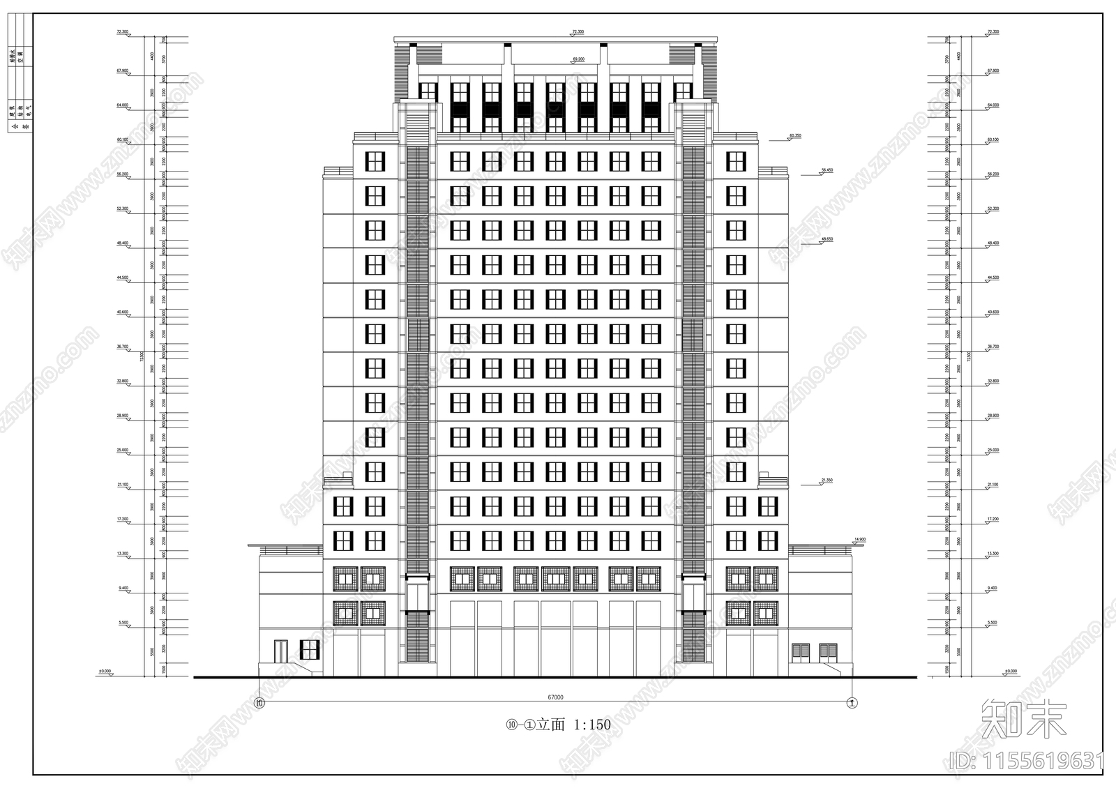 理工大学技术科学楼cad施工图下载【ID:1155619631】