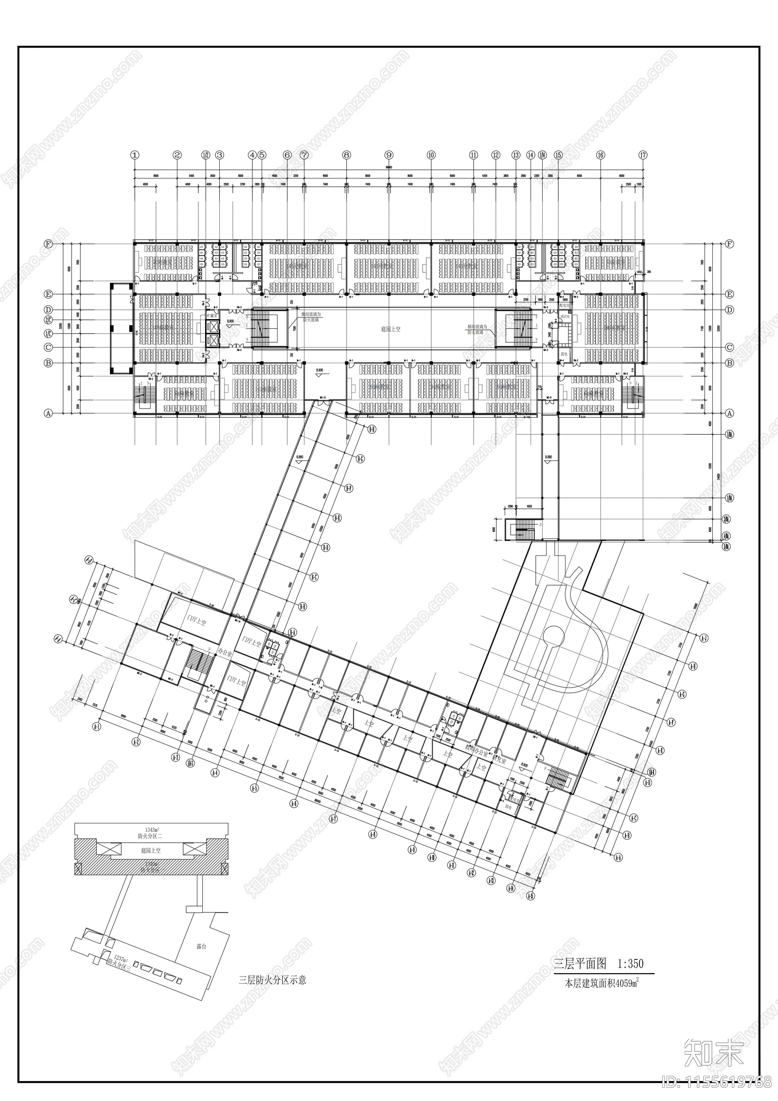 农业大学人文馆社科楼cad施工图下载【ID:1155619768】