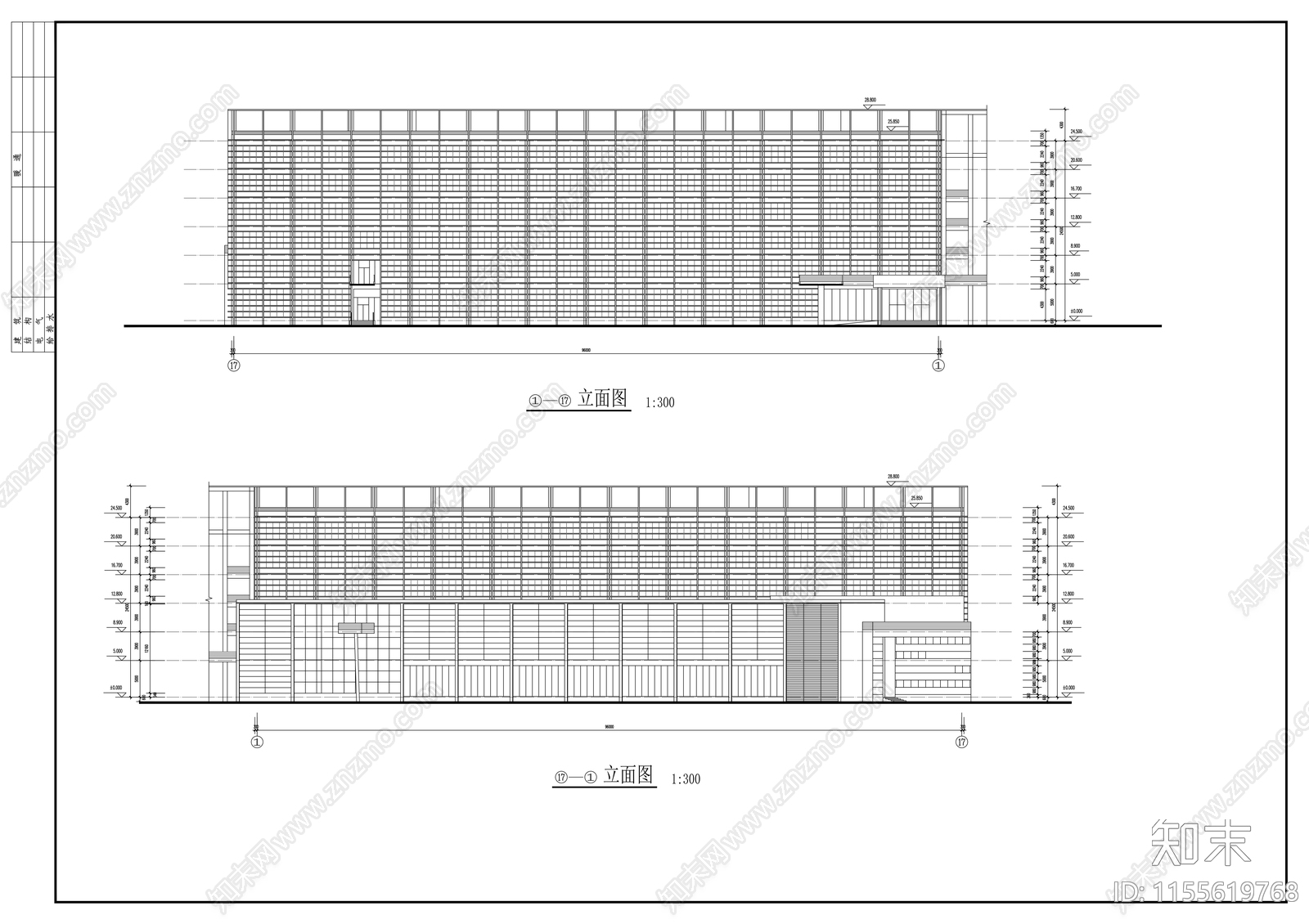 农业大学人文馆社科楼cad施工图下载【ID:1155619768】