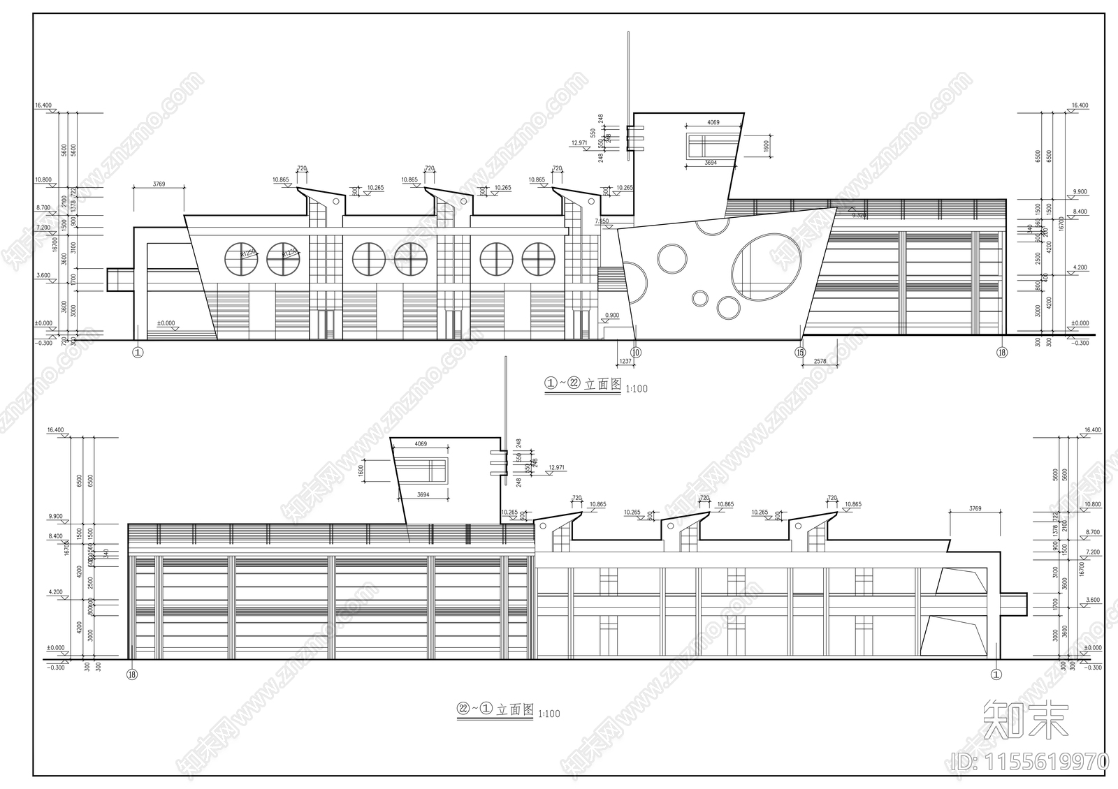 鸡冠石幼儿园建筑cad施工图下载【ID:1155619970】