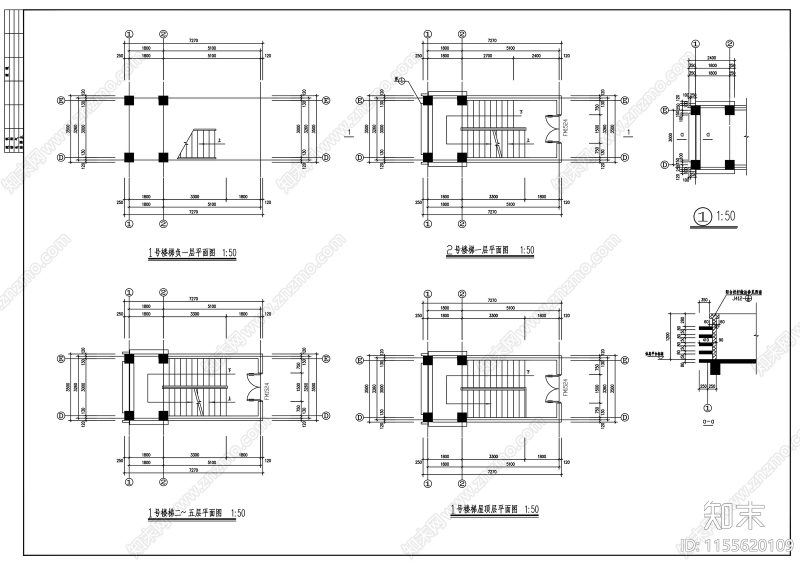 教学楼建筑cad施工图下载【ID:1155620109】