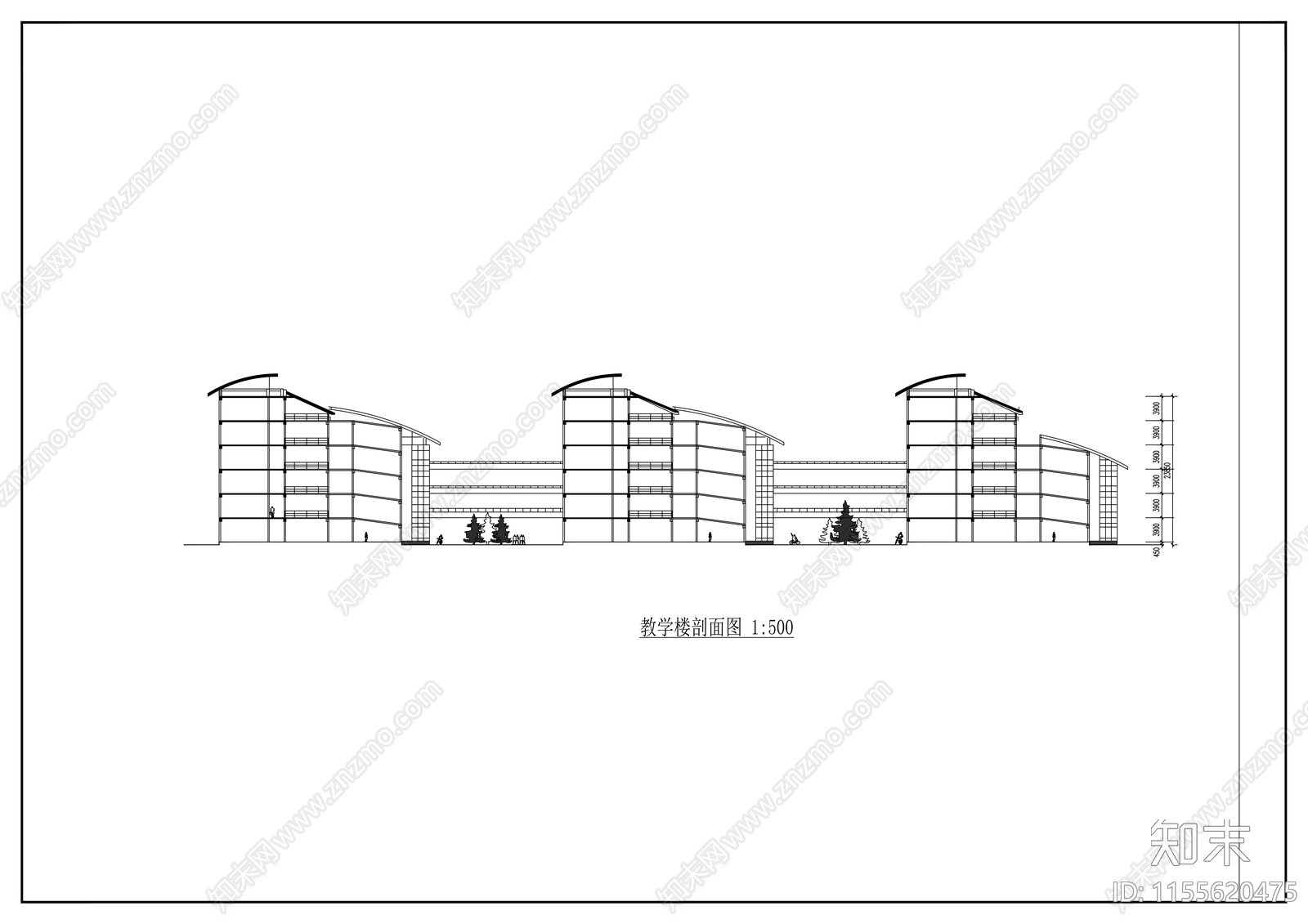 教学楼设计方案图cad施工图下载【ID:1155620475】