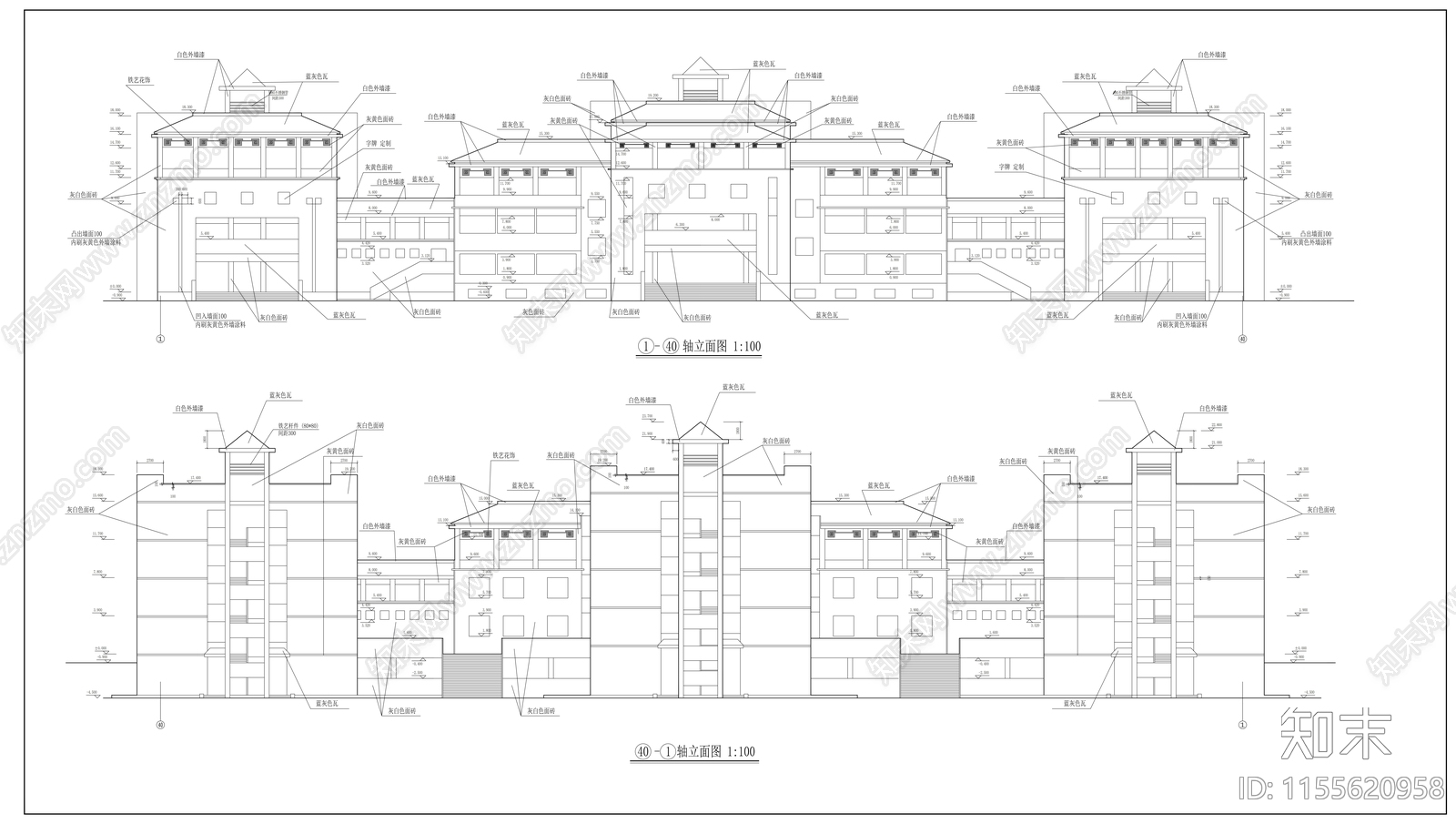 某教学楼建筑cad施工图下载【ID:1155620958】