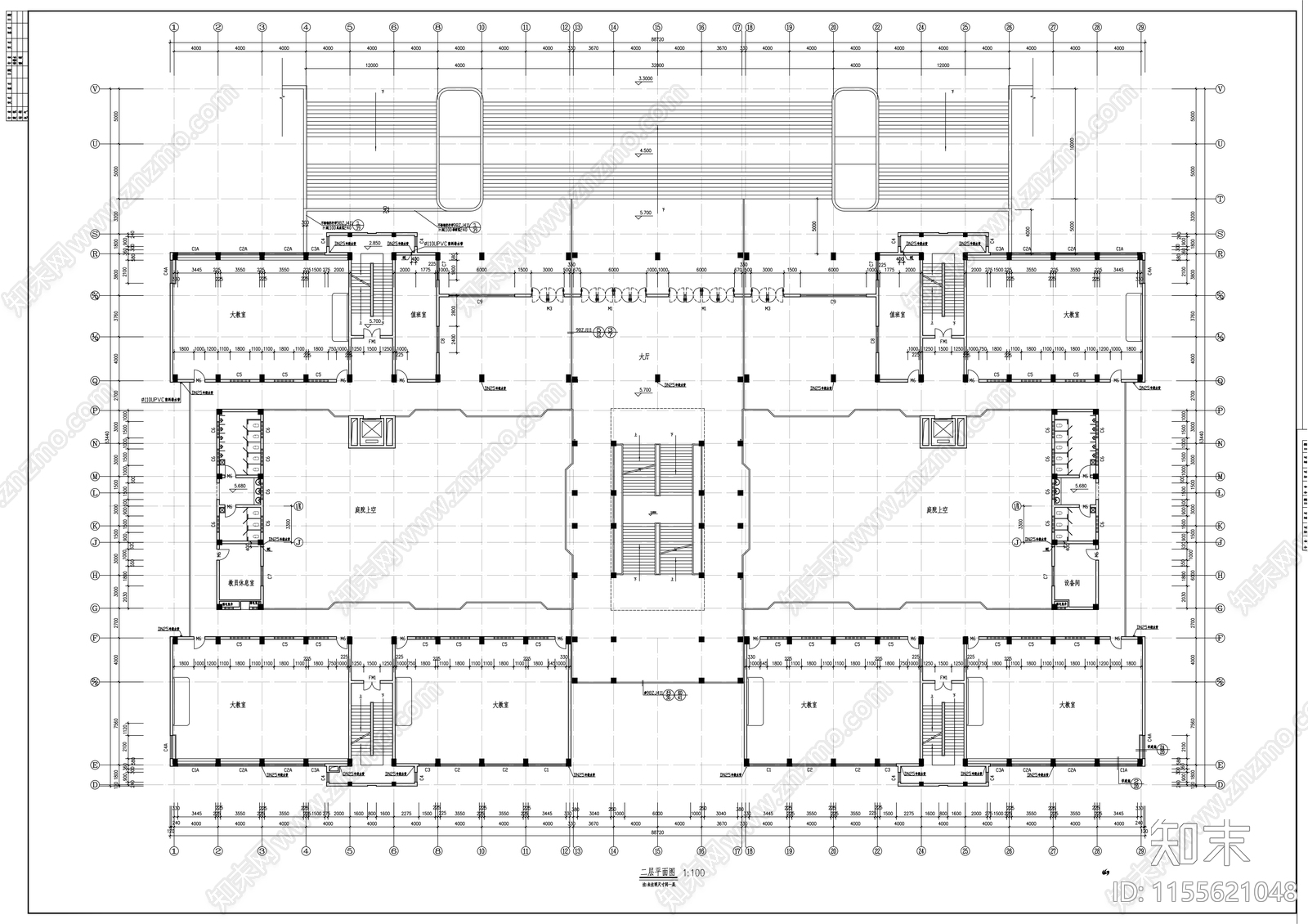 某教学楼cad施工图下载【ID:1155621048】