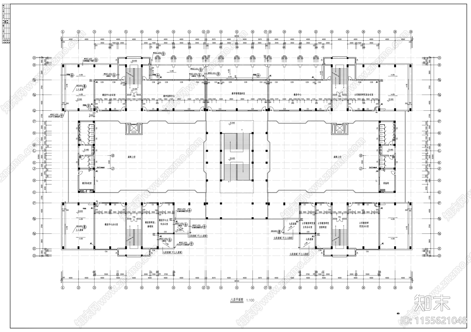 某教学楼cad施工图下载【ID:1155621048】