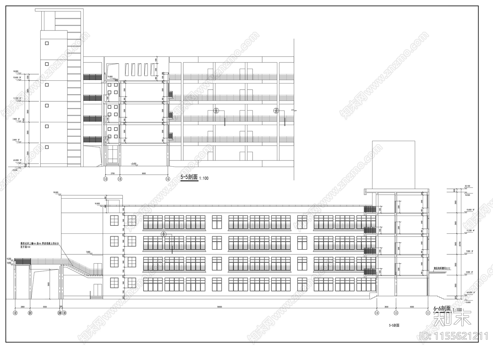 某教学楼cad施工图下载【ID:1155621211】