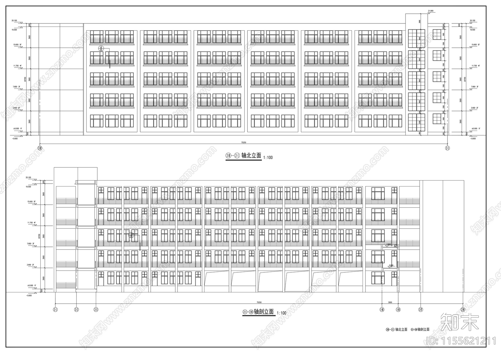 某教学楼cad施工图下载【ID:1155621211】