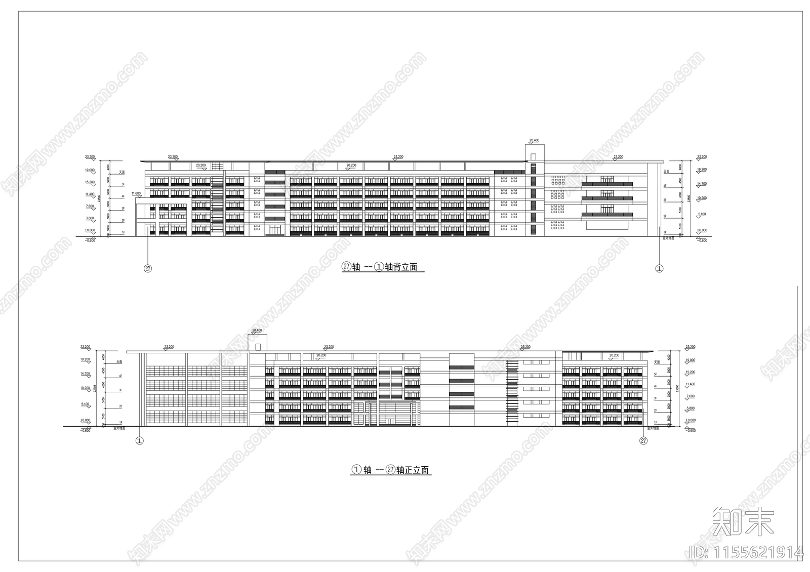 学校建筑cad施工图下载【ID:1155621914】