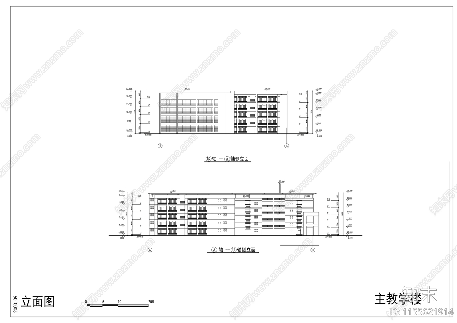 学校建筑cad施工图下载【ID:1155621914】