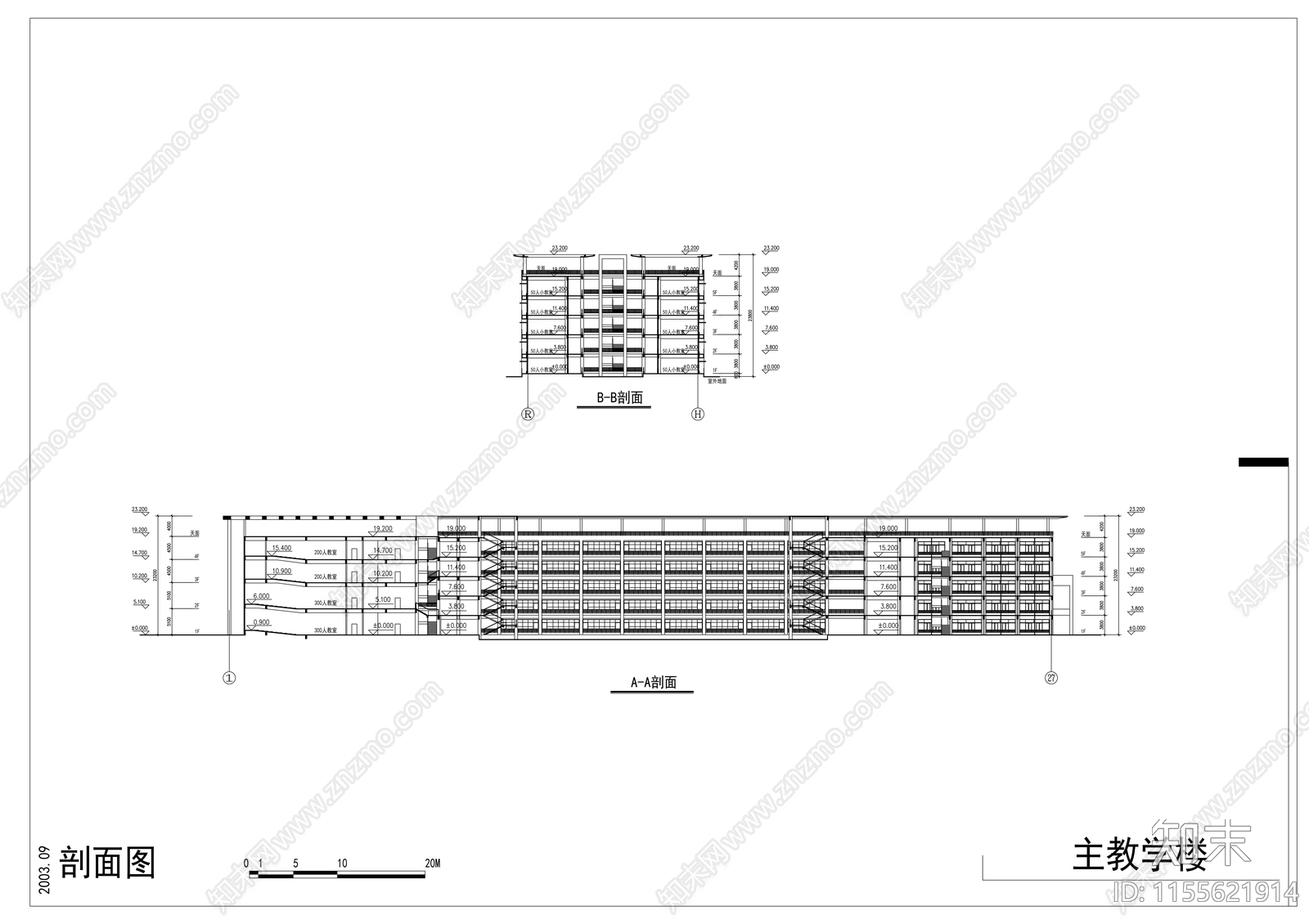 学校建筑cad施工图下载【ID:1155621914】