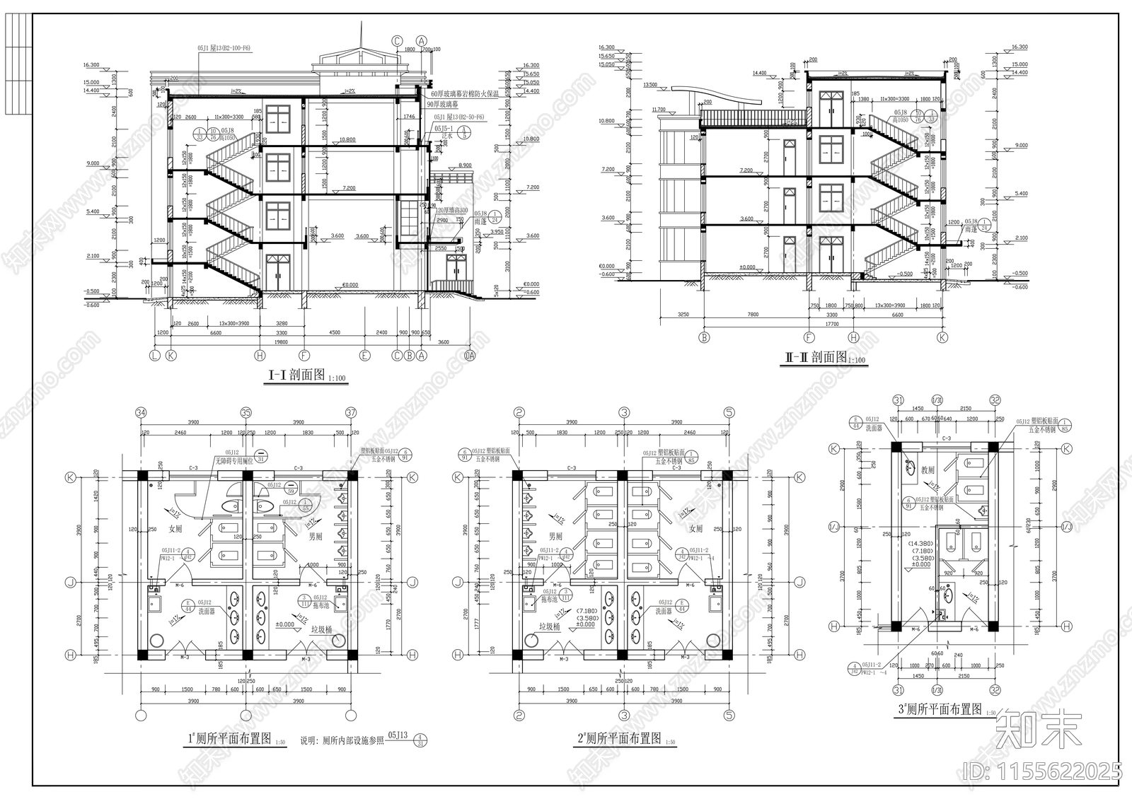 学校建筑cad施工图下载【ID:1155622025】
