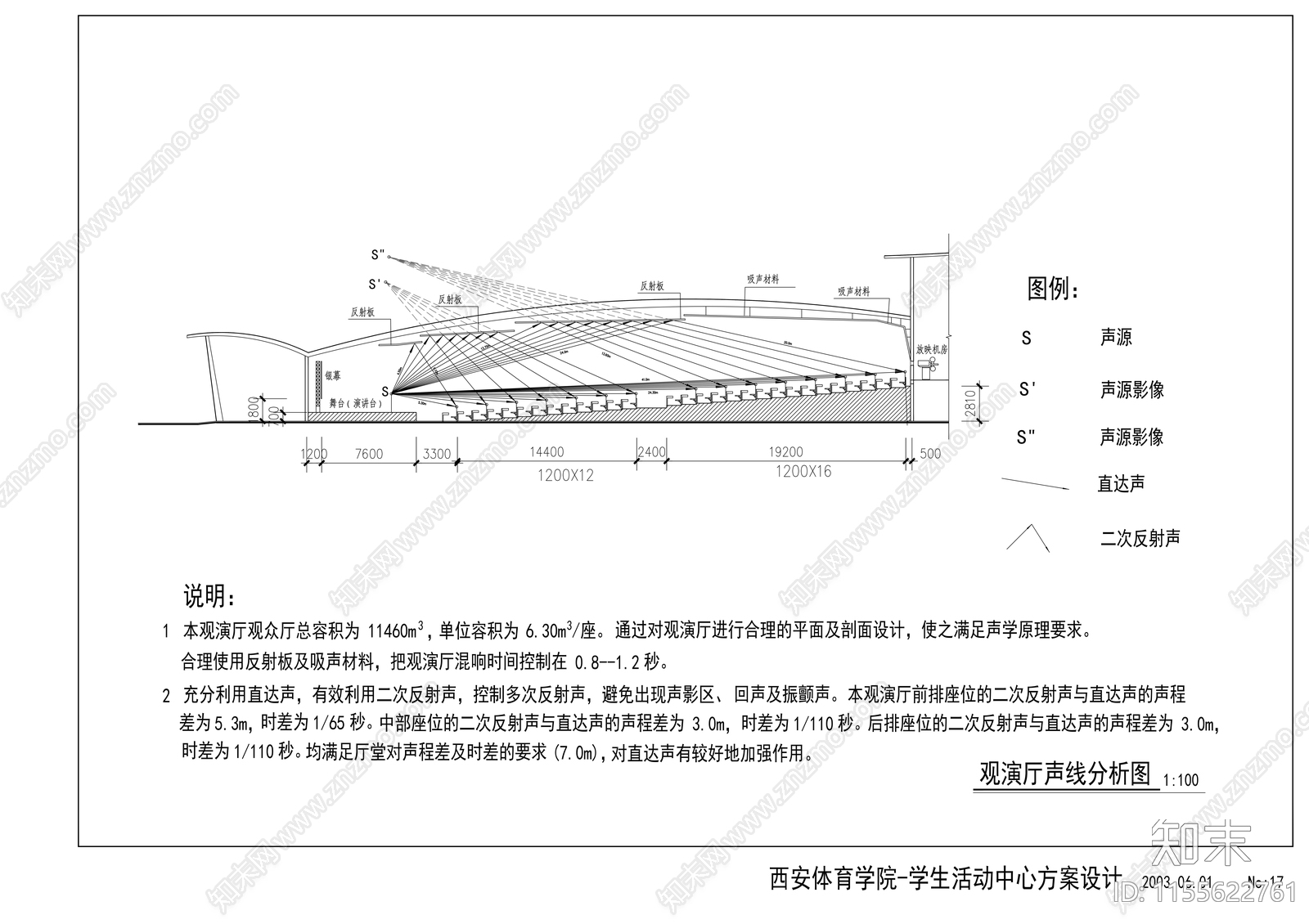 学校学生活动中心方案设计图cad施工图下载【ID:1155622761】