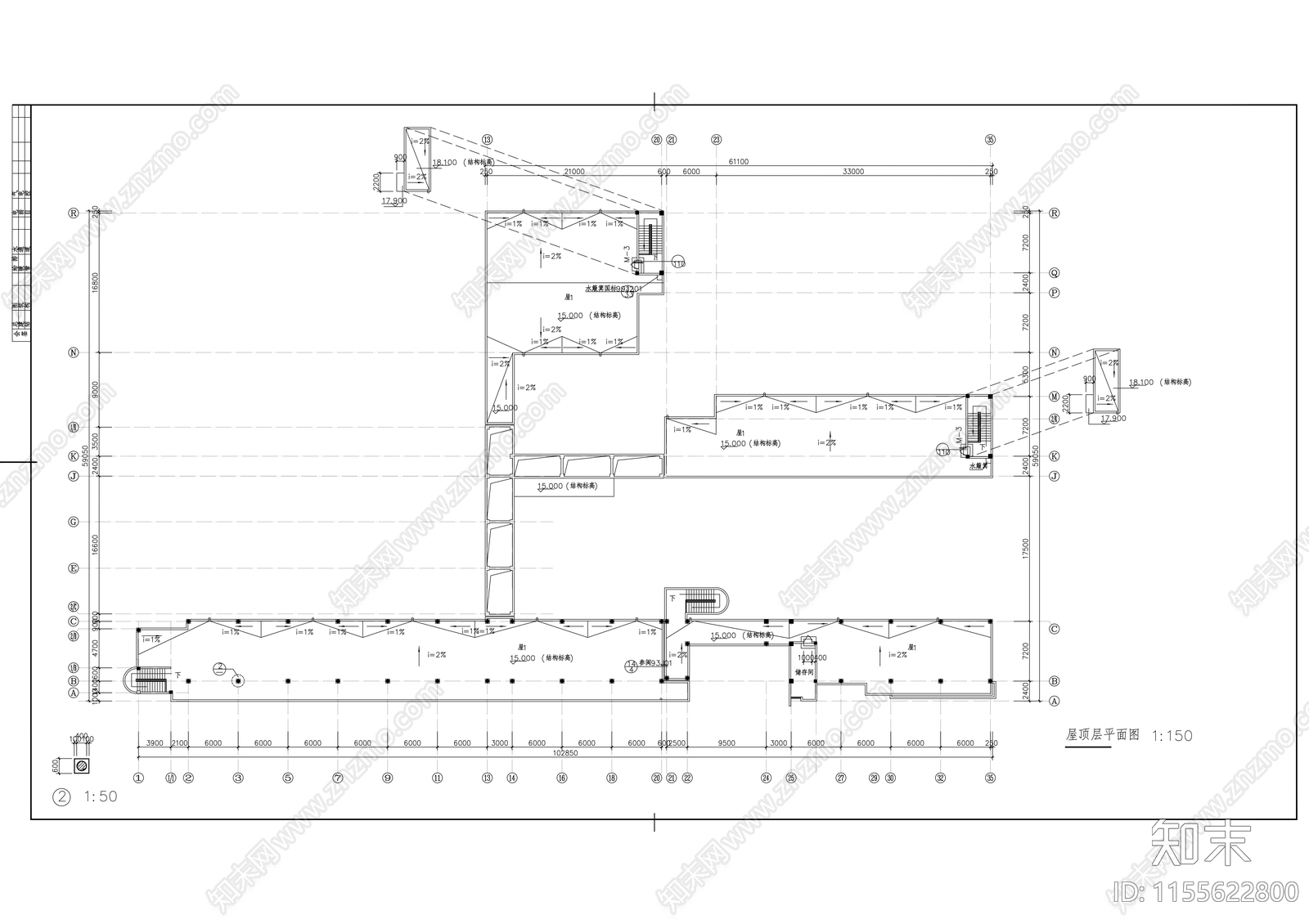 学校综合楼平面图施工图下载【ID:1155622800】