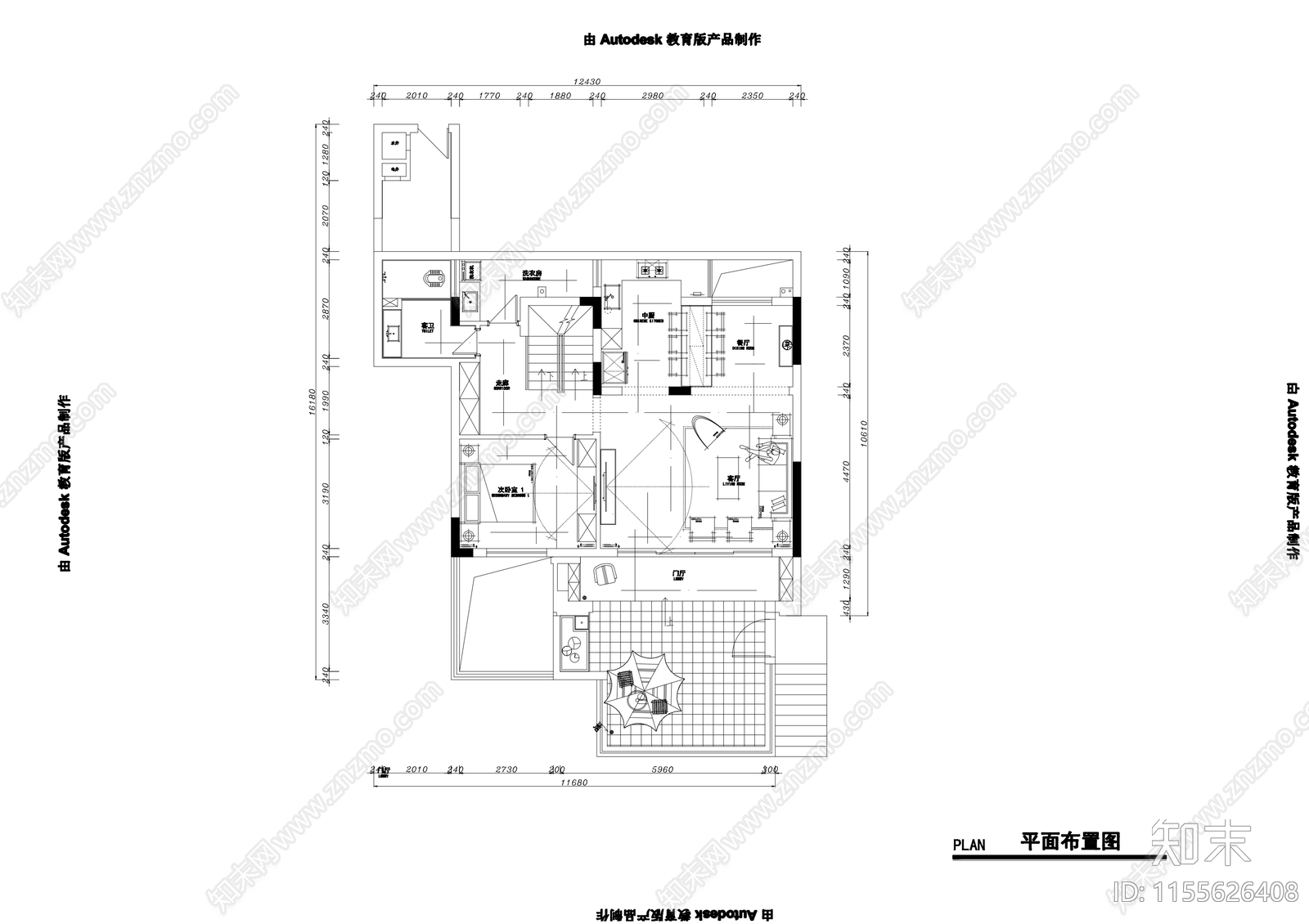 美式乡村别墅室内装饰cad施工图下载【ID:1155626408】