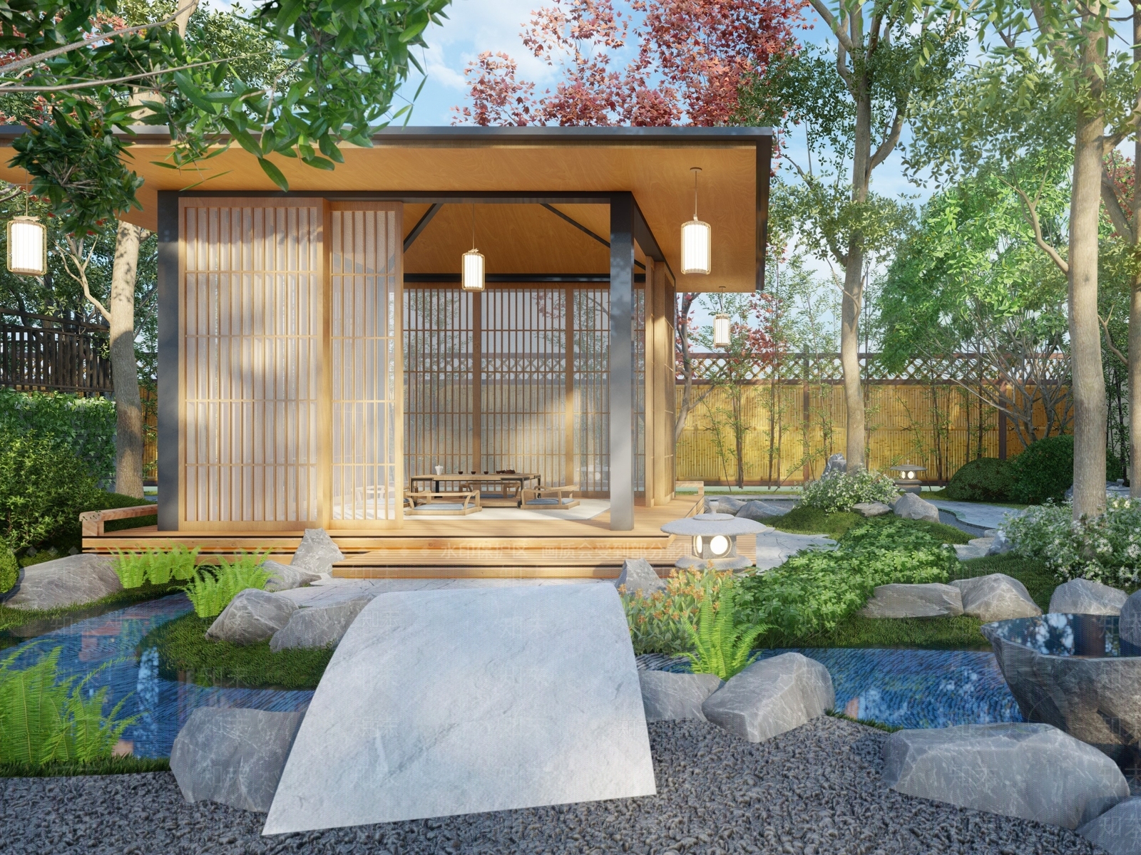 日式茶亭SU模型下载【ID:1155626328】