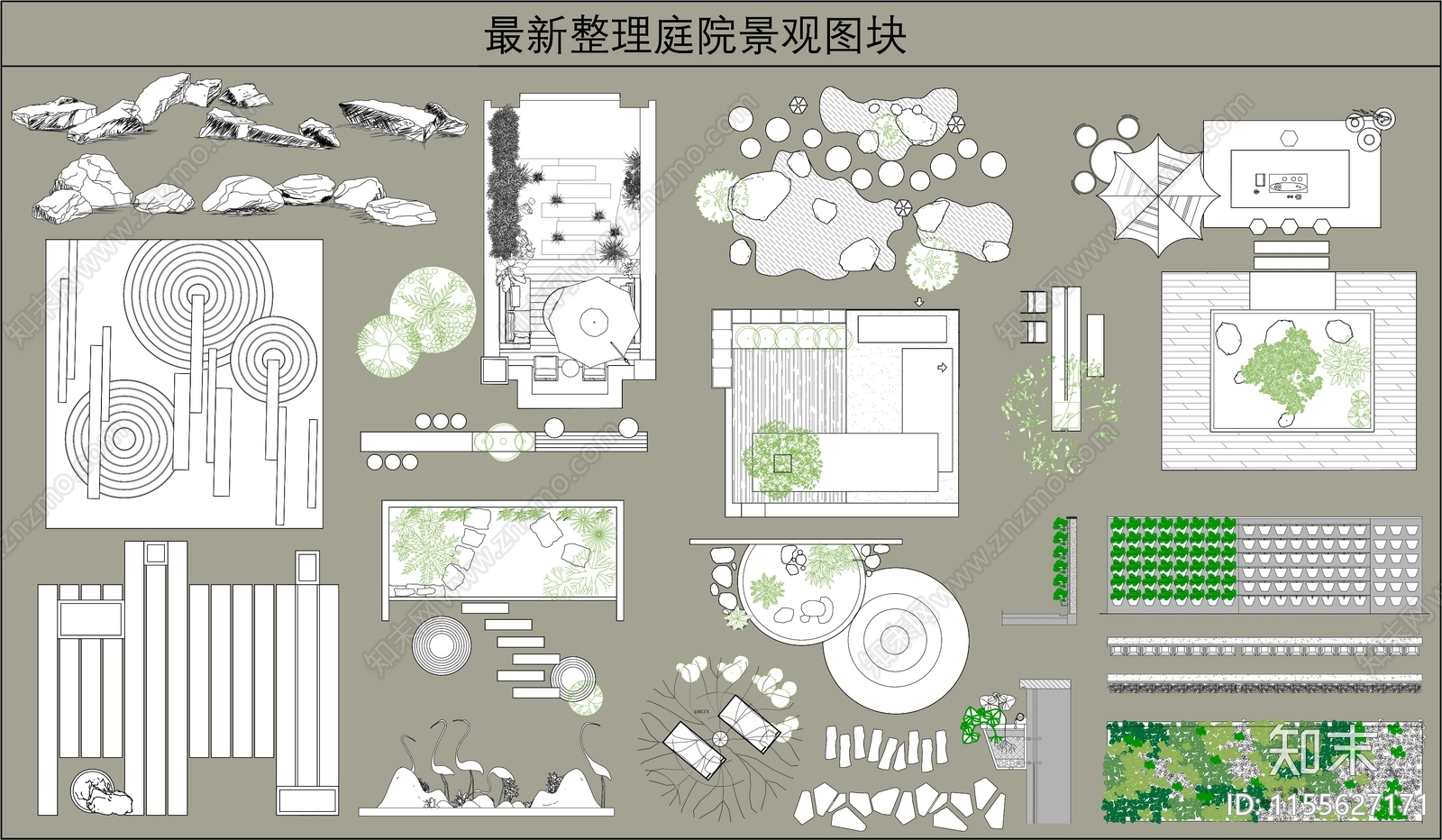最新整理庭院景观图块合集施工图下载【ID:1155627171】