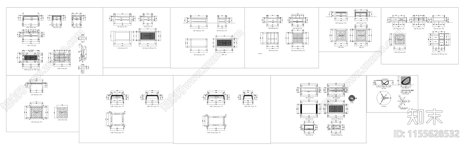 户外座椅坐凳图库cad施工图下载【ID:1155628532】